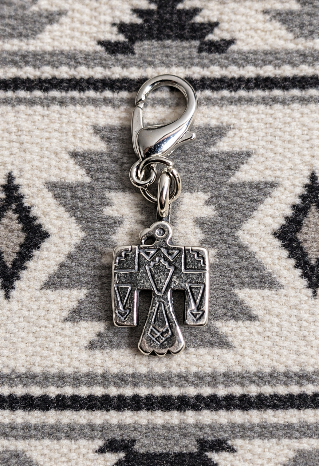 Handcrafted Thunder Bird Charm Sterling Silver