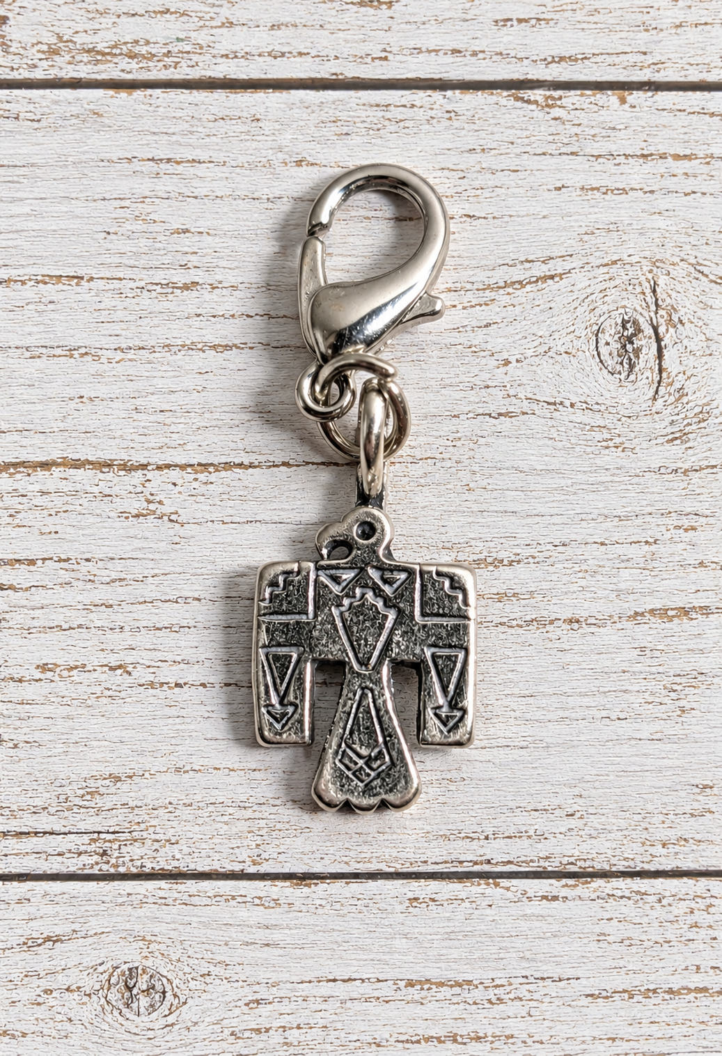 Handcrafted Thunder Bird Charm Sterling Silver