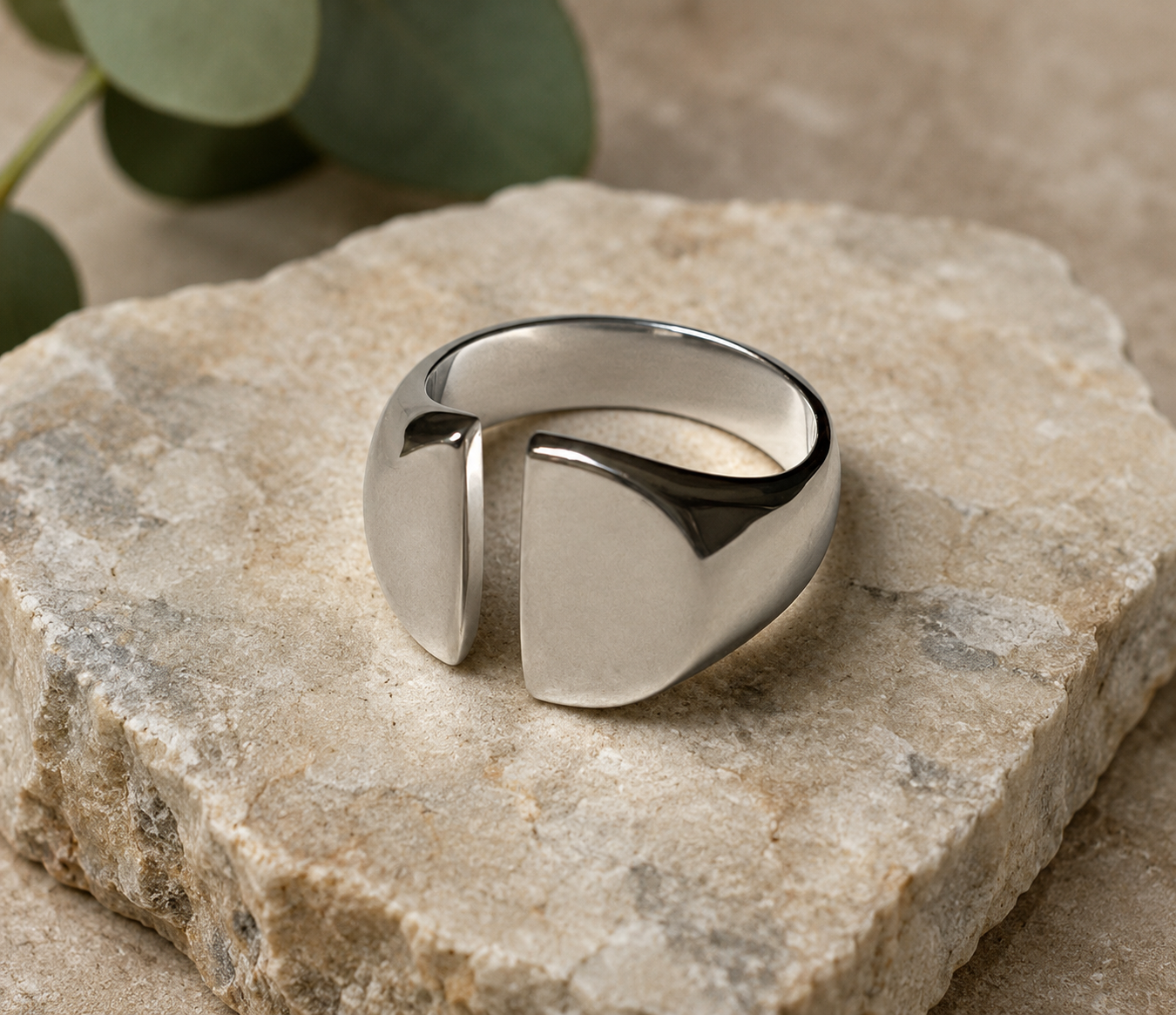 Signet Sterling Silver Ring w/ Slash Size 10