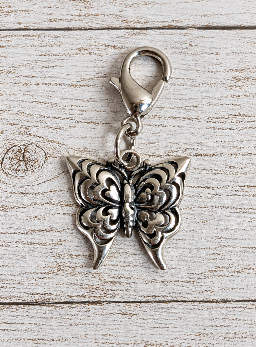 Handcrafted Small Butterfly Charm Sterling Silver Variant 3