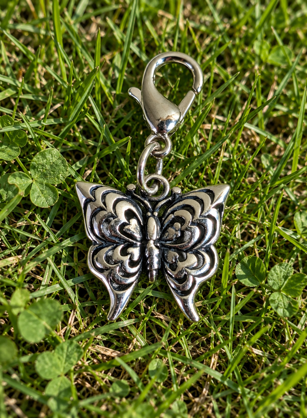 Handcrafted Small Butterfly Charm Sterling Silver Variant 3