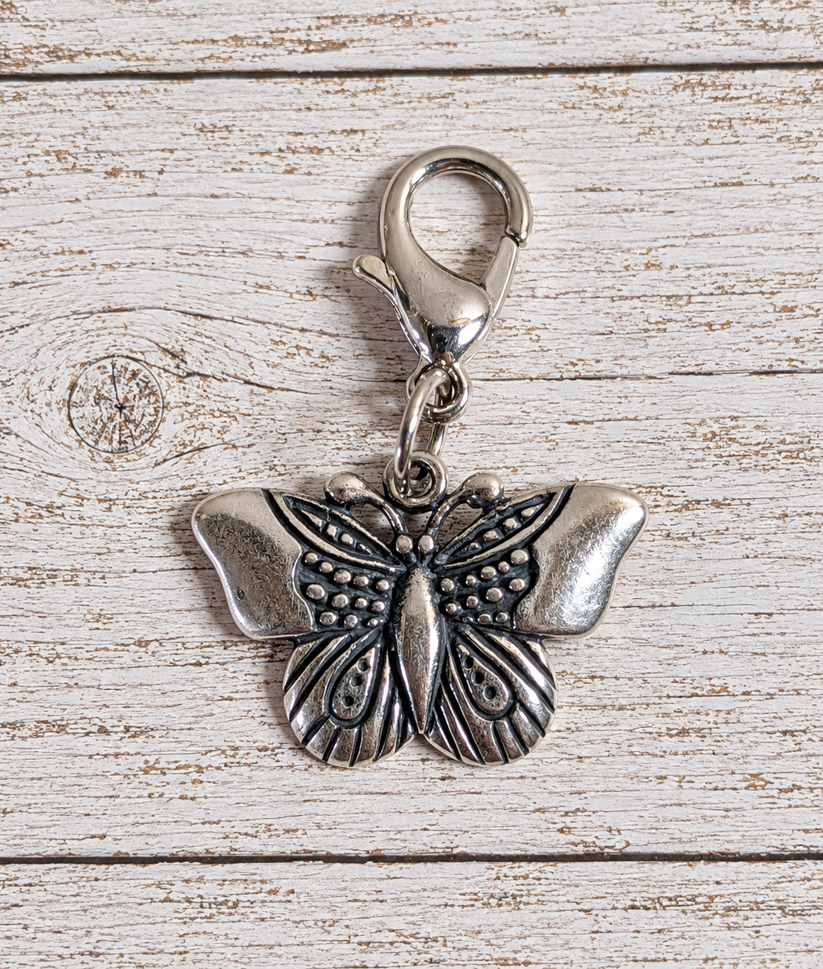 Handcrafted Small Butterfly Charm Sterling Silver Variant 2