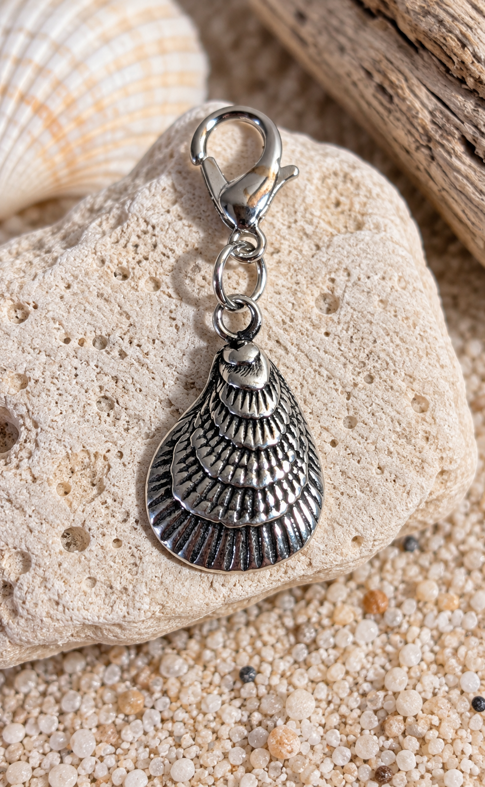 Handcrafted Sea Shell Ocean Charm Sterling Silver