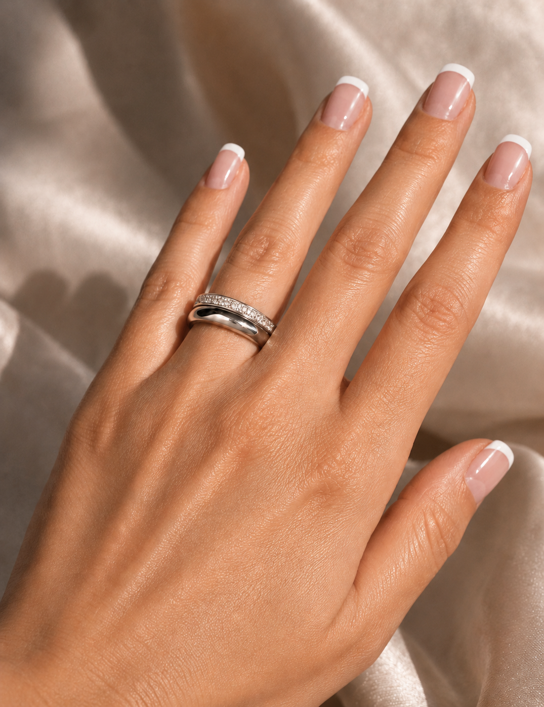 Sterling Silver CZ Set of 2 Rings