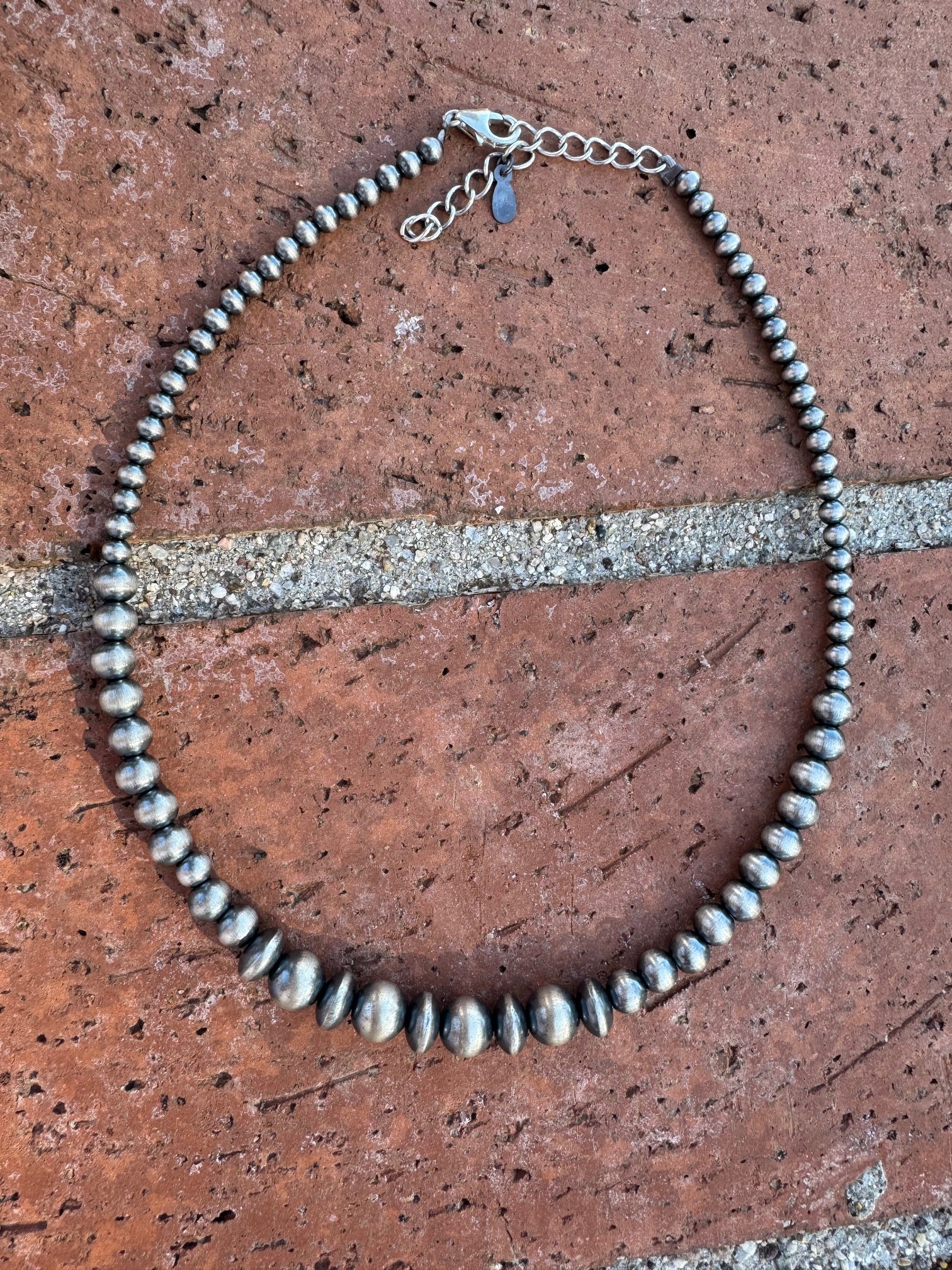 Handmade Sterling Silver & Pearl 4-8mm Beaded Necklace