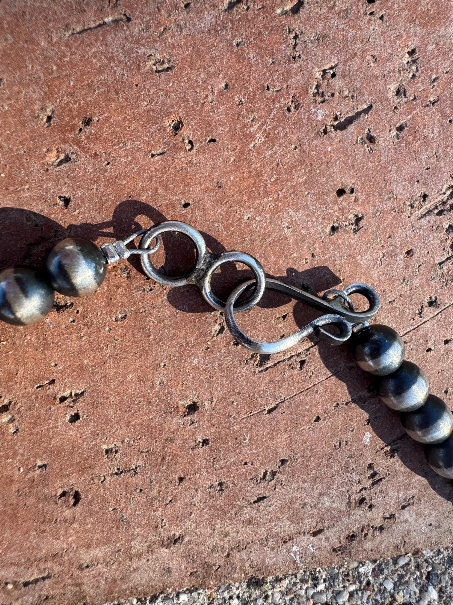 Handcrafted Turquoise & Spiny Sterling Silver Necklace by Chimney Butte 32"