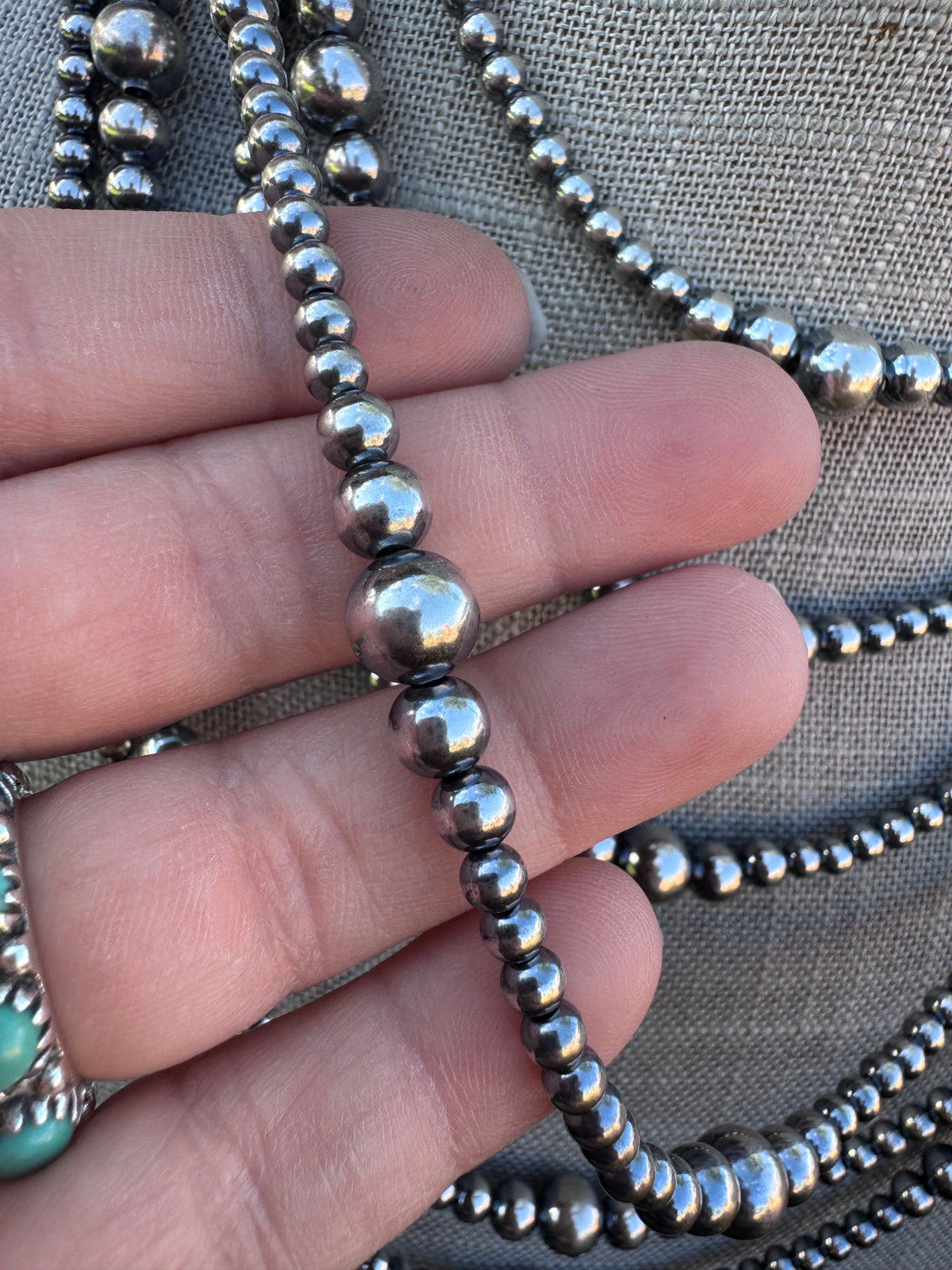 Handcrafted Sterling Silver Pearl 4-8mm Beaded Necklace