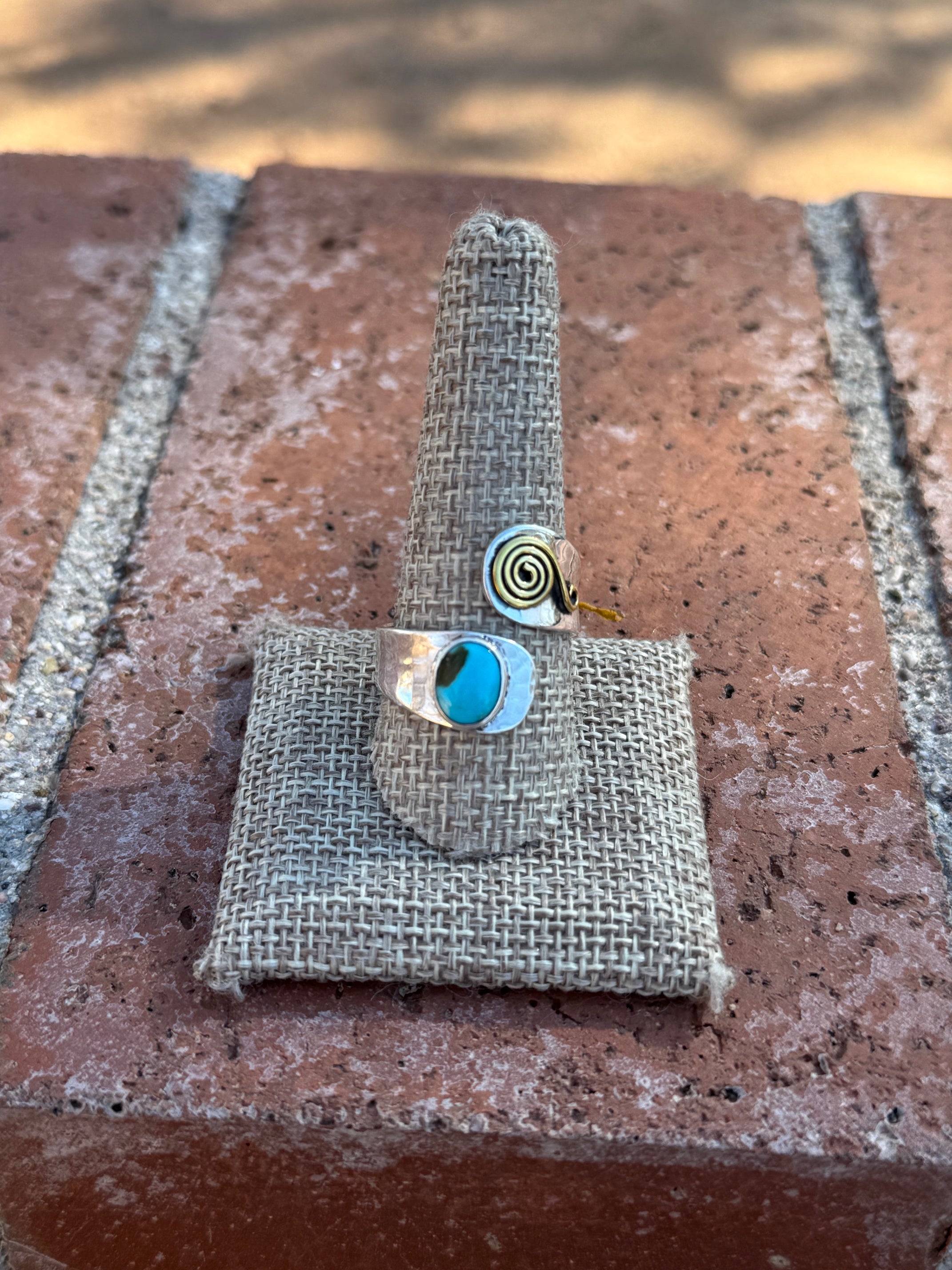 Paige Wallace Turquoise & Sterling Silver Adjustable Ring