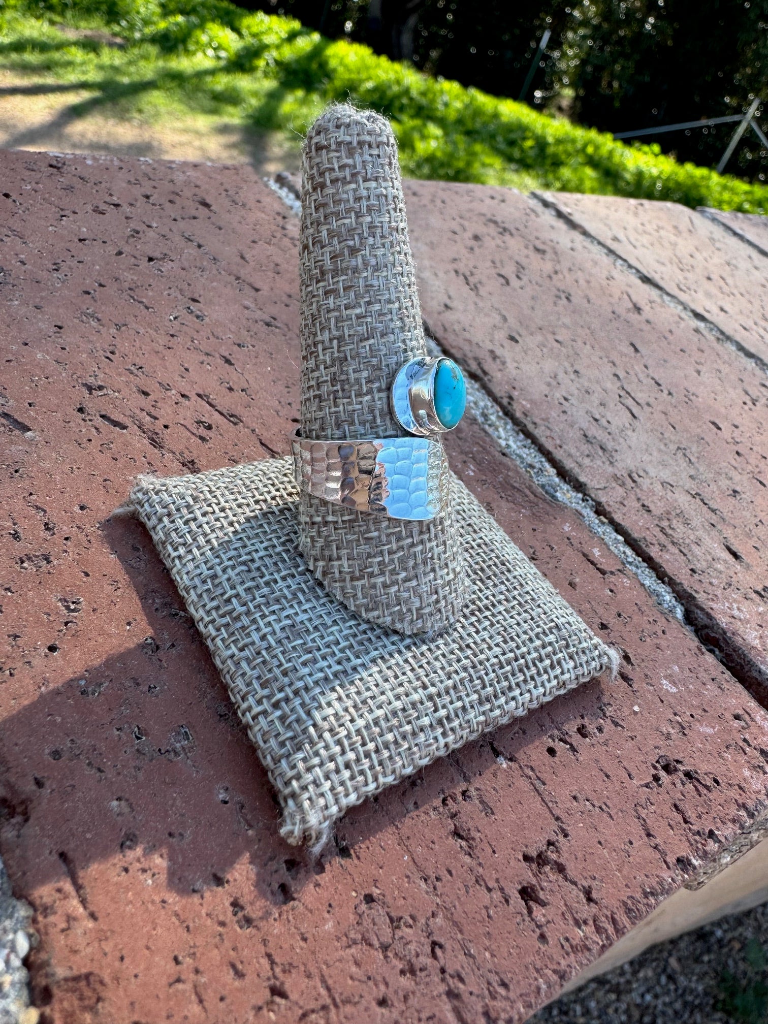 Paige Wallace Turquoise & Sterling Silver Adjustable Ring