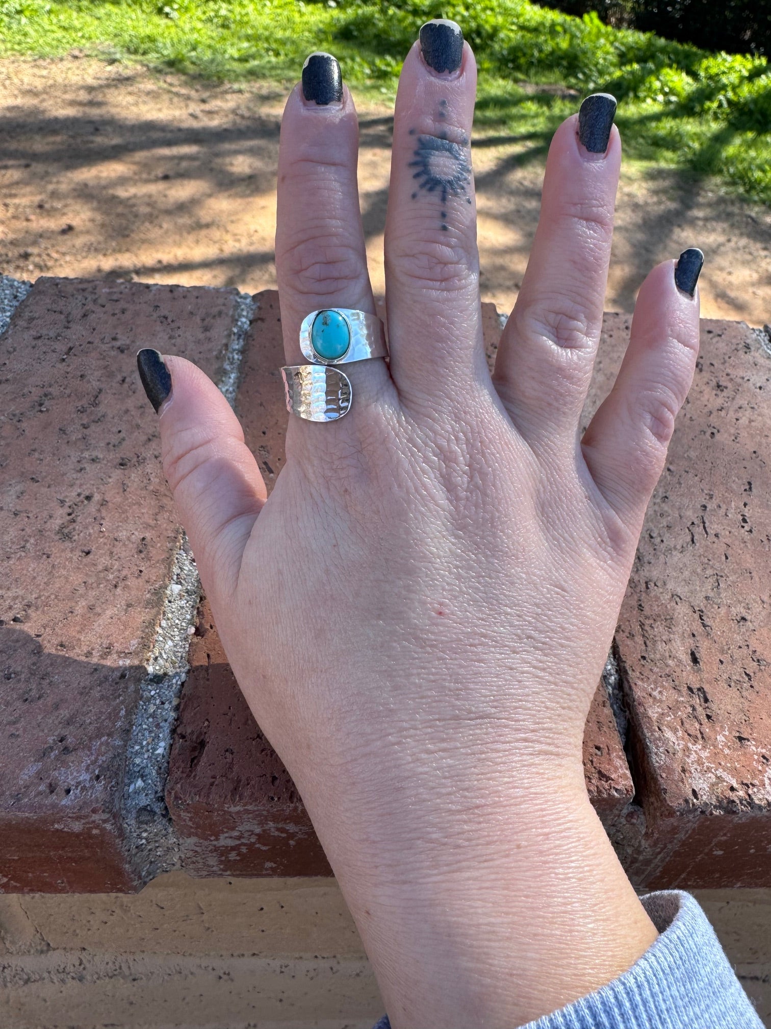 Paige Wallace Turquoise & Sterling Silver Adjustable Ring