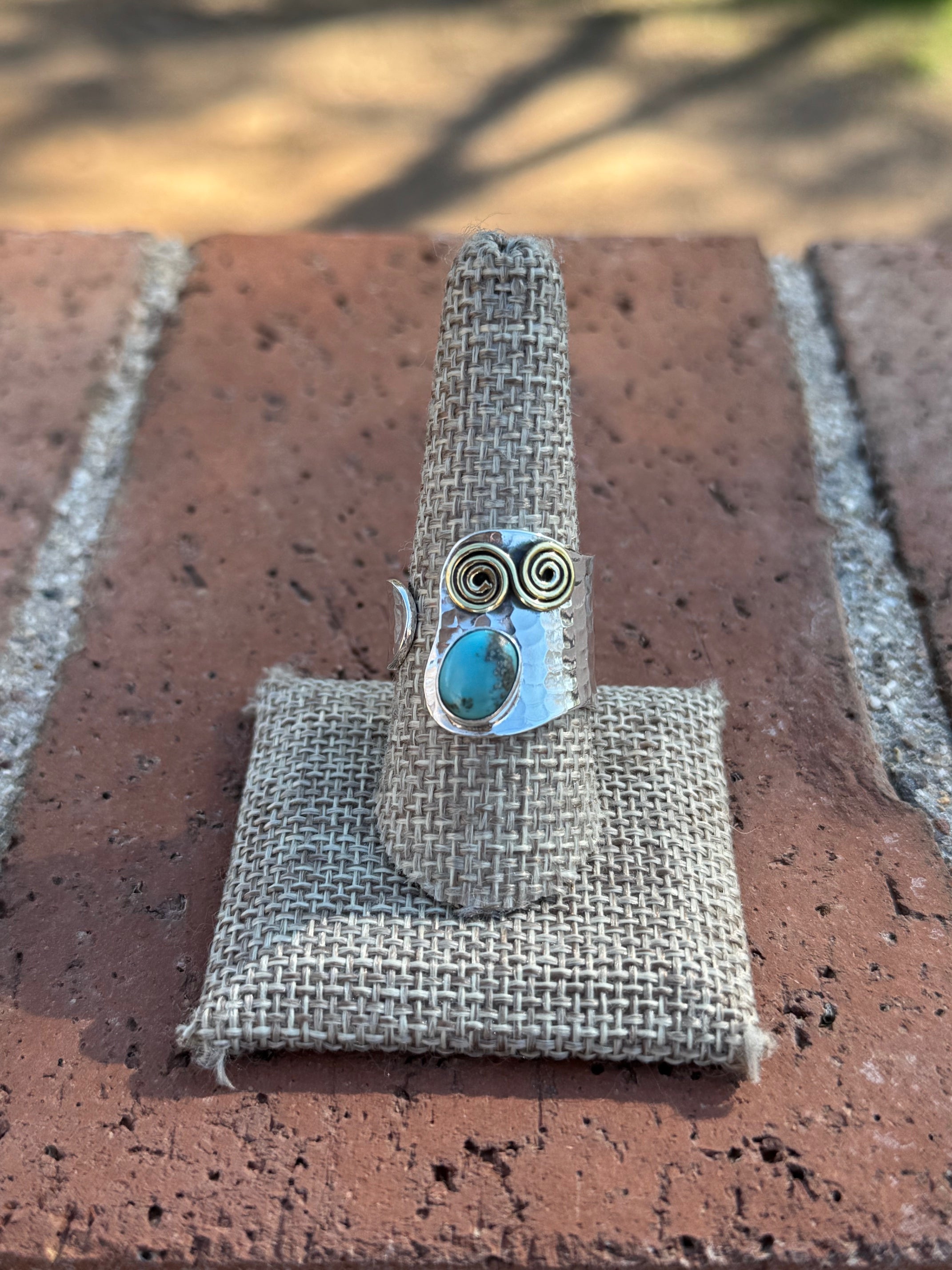 Paige Wallace Turquoise & Sterling Silver Adjustable Ring