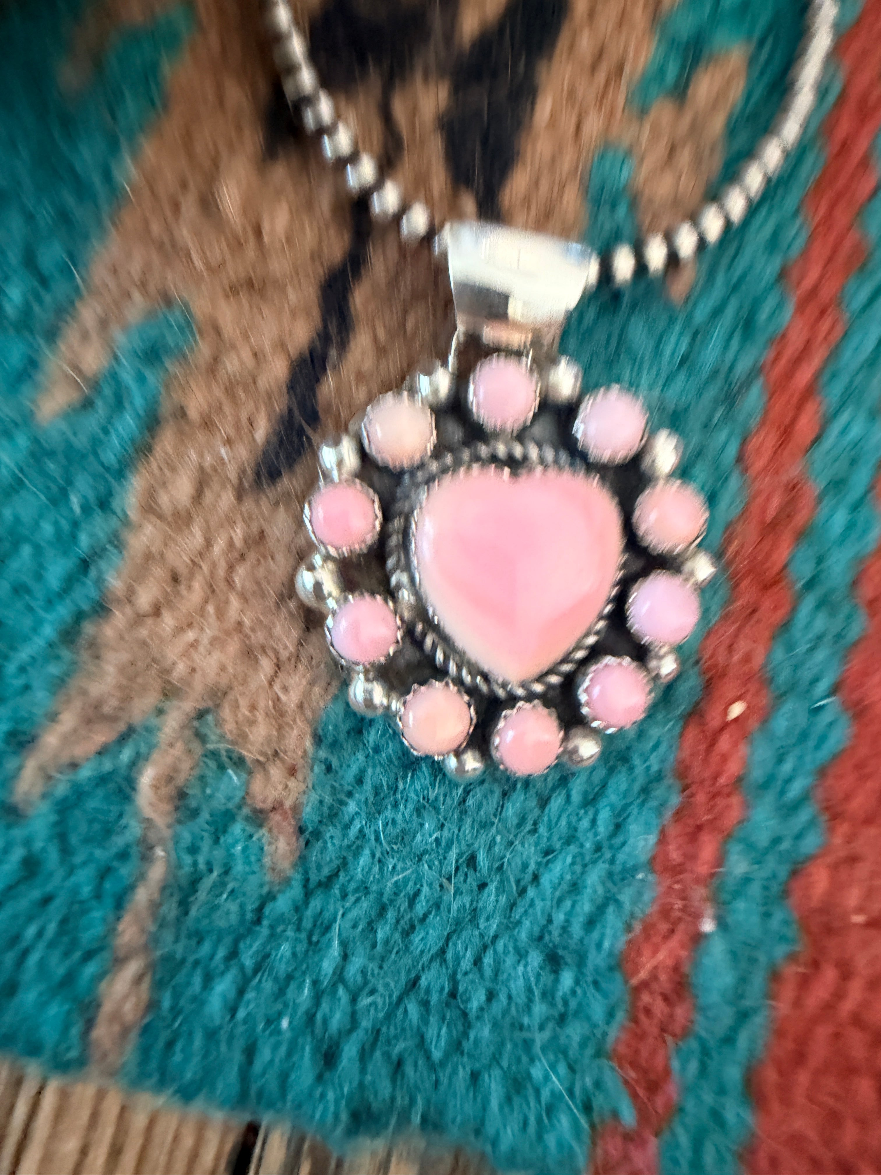 Handcrafted Sterling Silver & Queen Pink Conch Heart Pendant by Robert Shakey