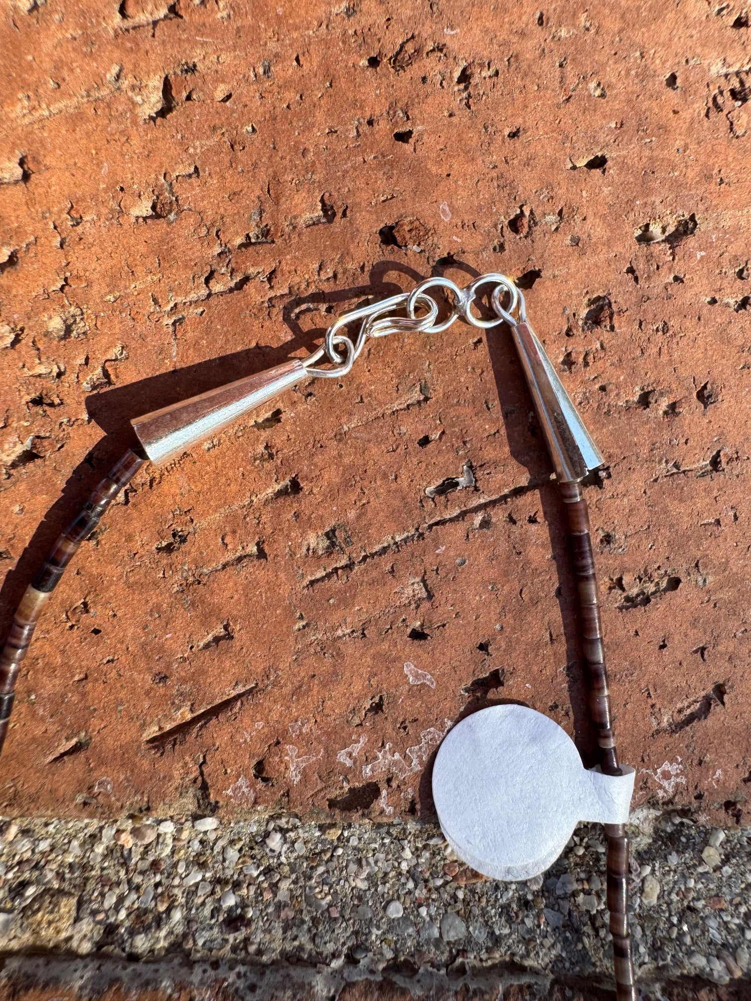 Handcrafted Sterling Silver & Beaded Fetish Necklace 34"