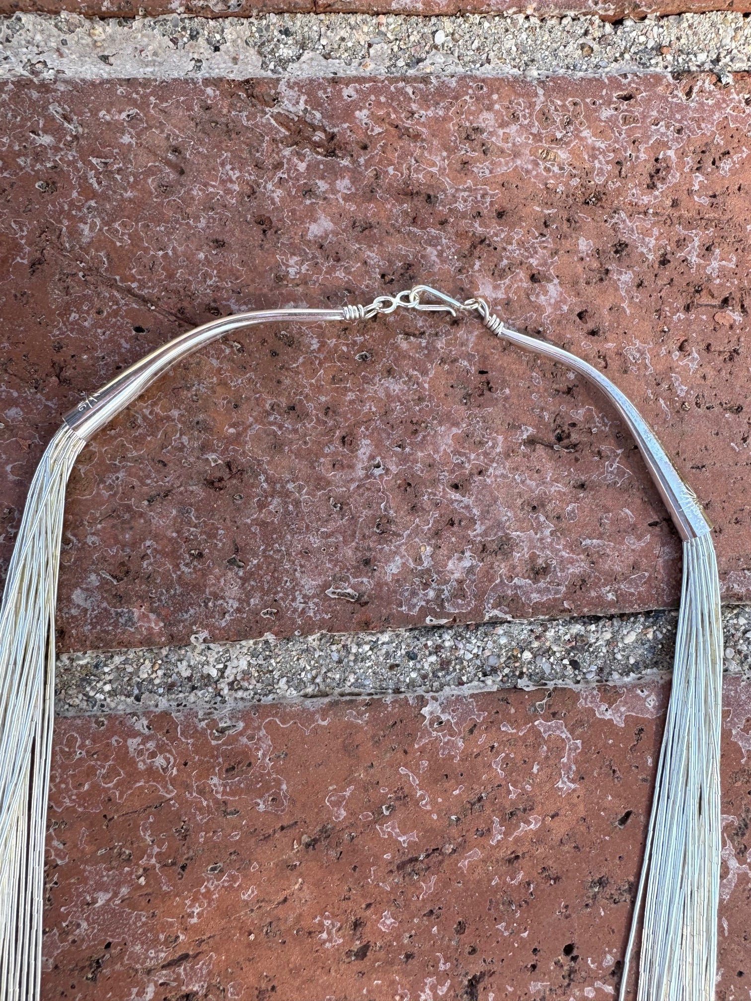 Handmade Liquid Silver Sterling Silver 30 Strand Necklace 30"