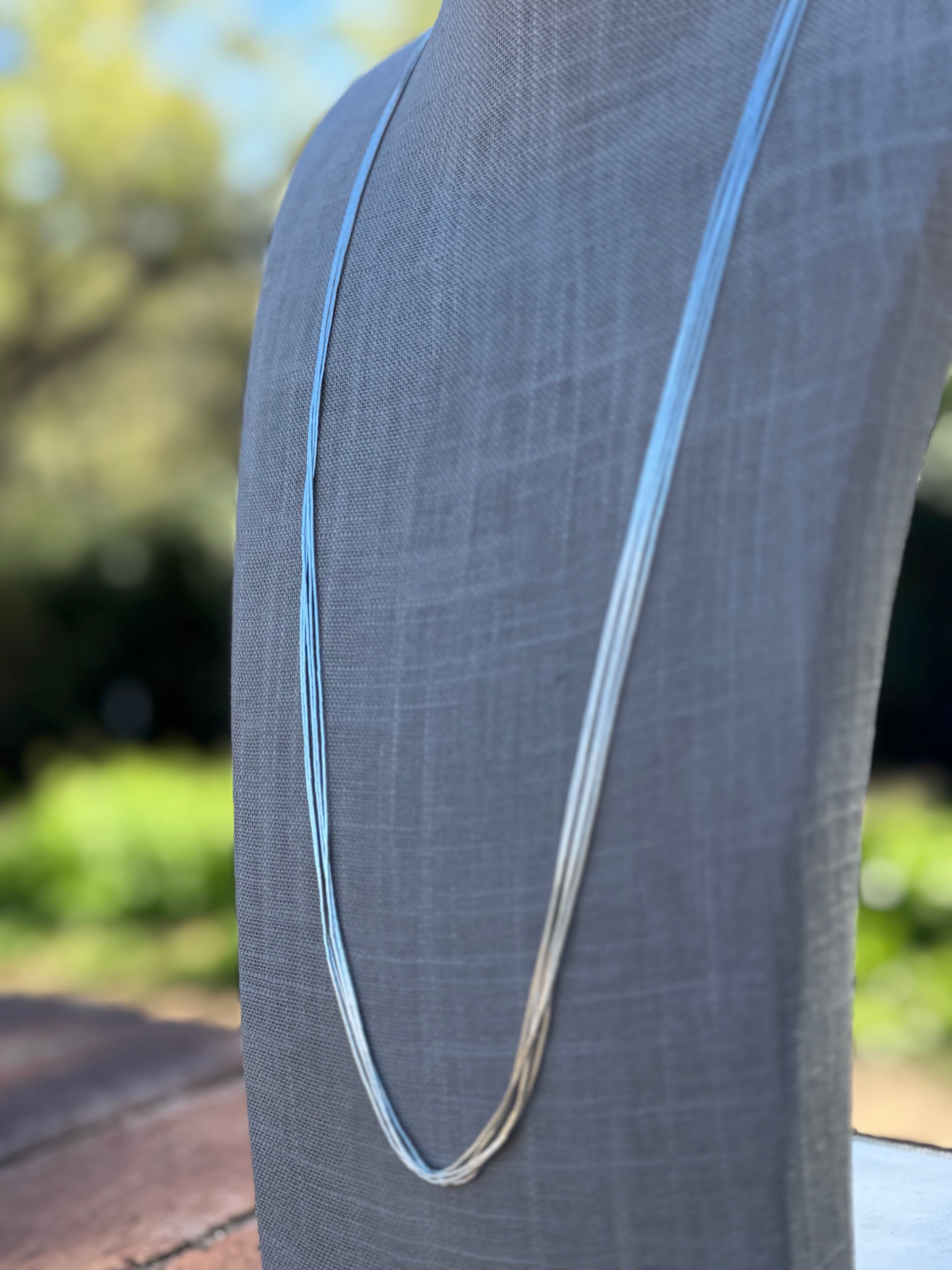 Handmade Liquid Silver Sterling Silver 5 Strand Necklace 30"