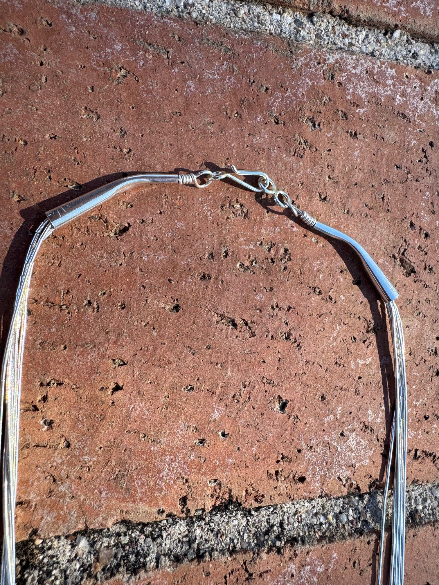 Handmade Liquid Silver Sterling Silver 5 Strand Necklace 30"