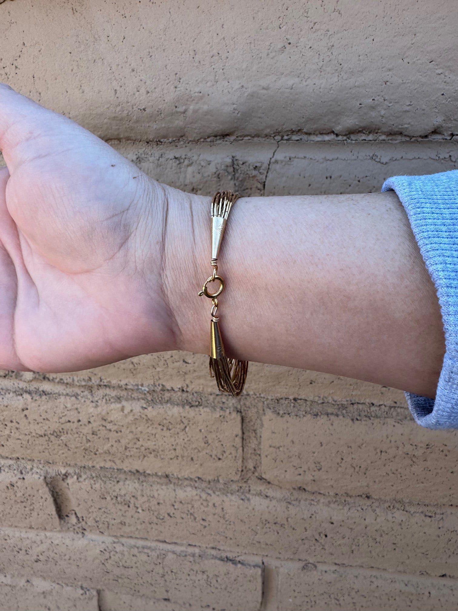 Handmade Liquid Gold 20 Strand Bracelet 7"