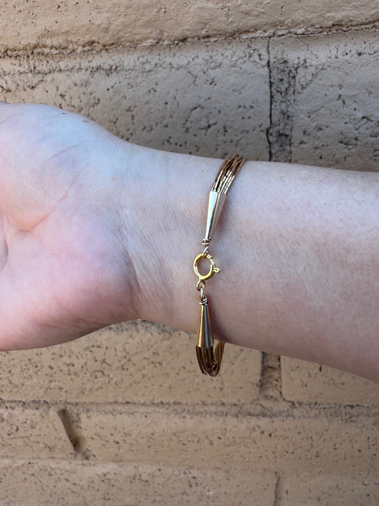 Handmade Liquid Gold 10 Strand Bracelet 7"