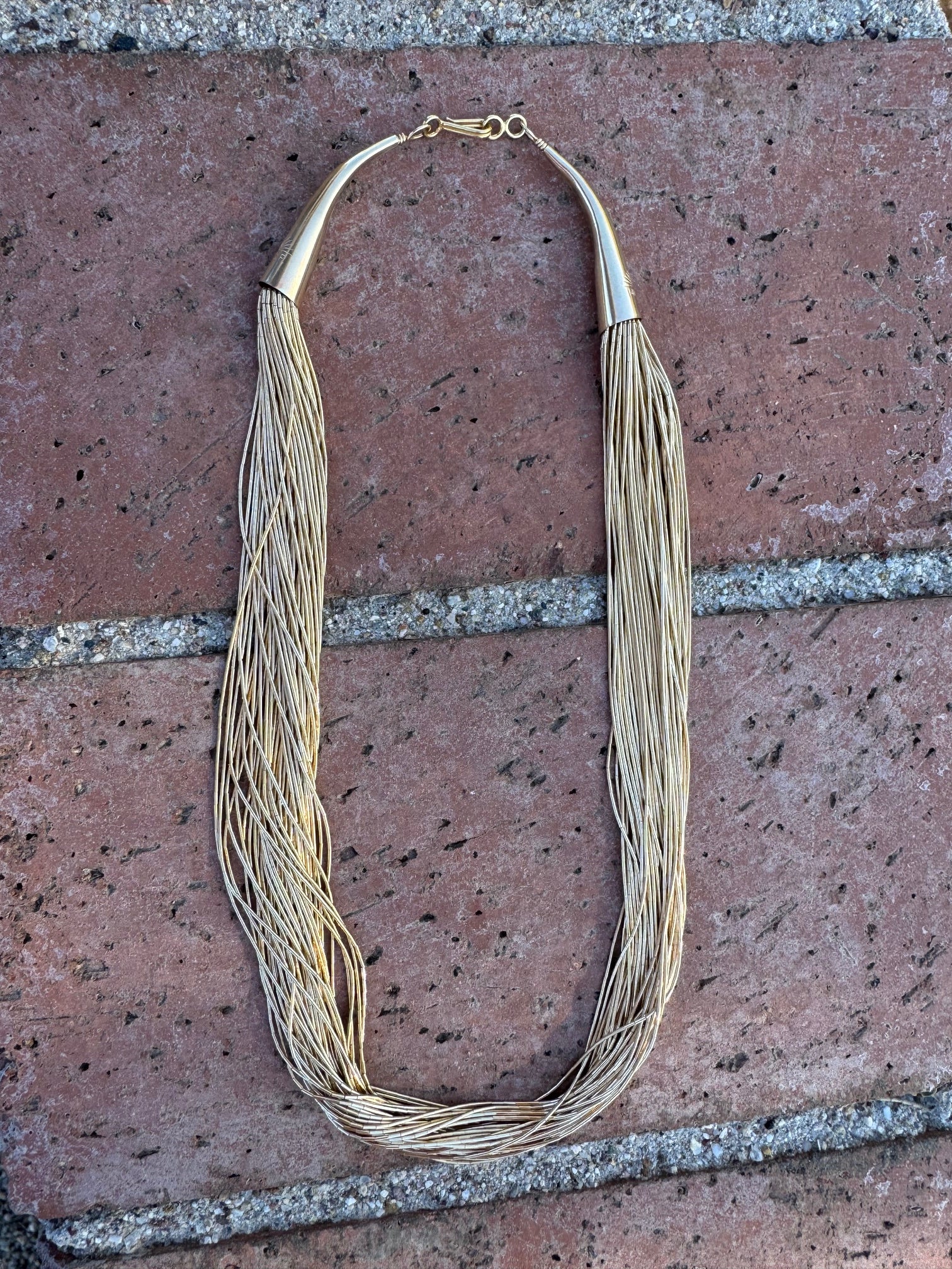 Handmade Liquid Gold 50 Strand Necklace 18"