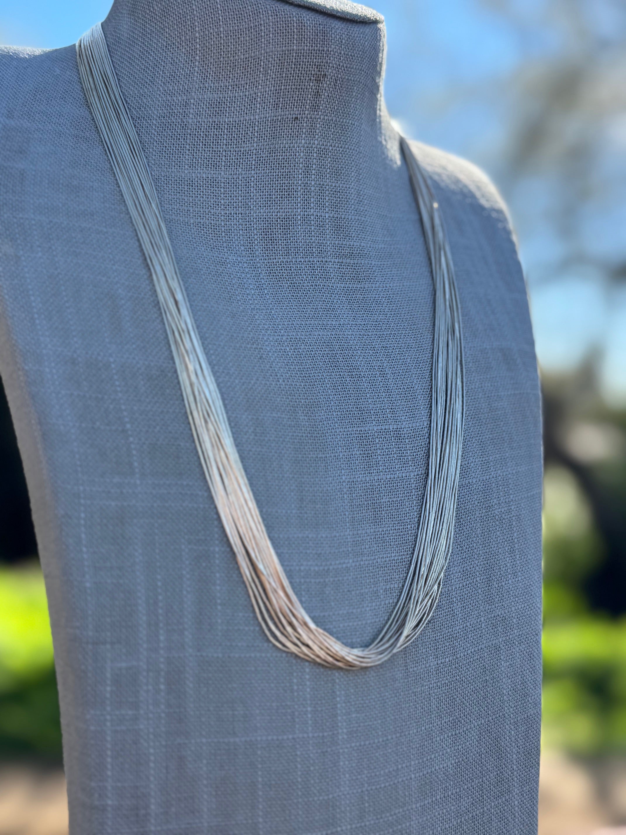 Handmade Liquid Gold 20 Strand Necklace 24"