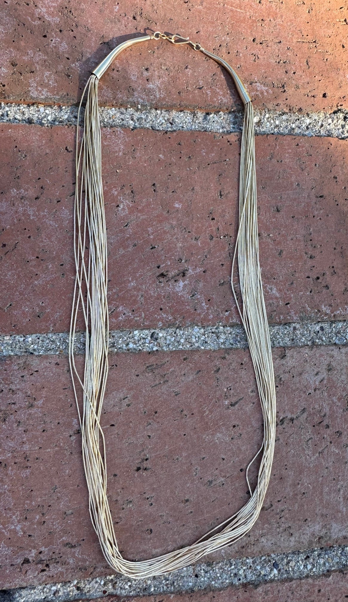 Handmade Liquid Gold 20 Strand Necklace 24"