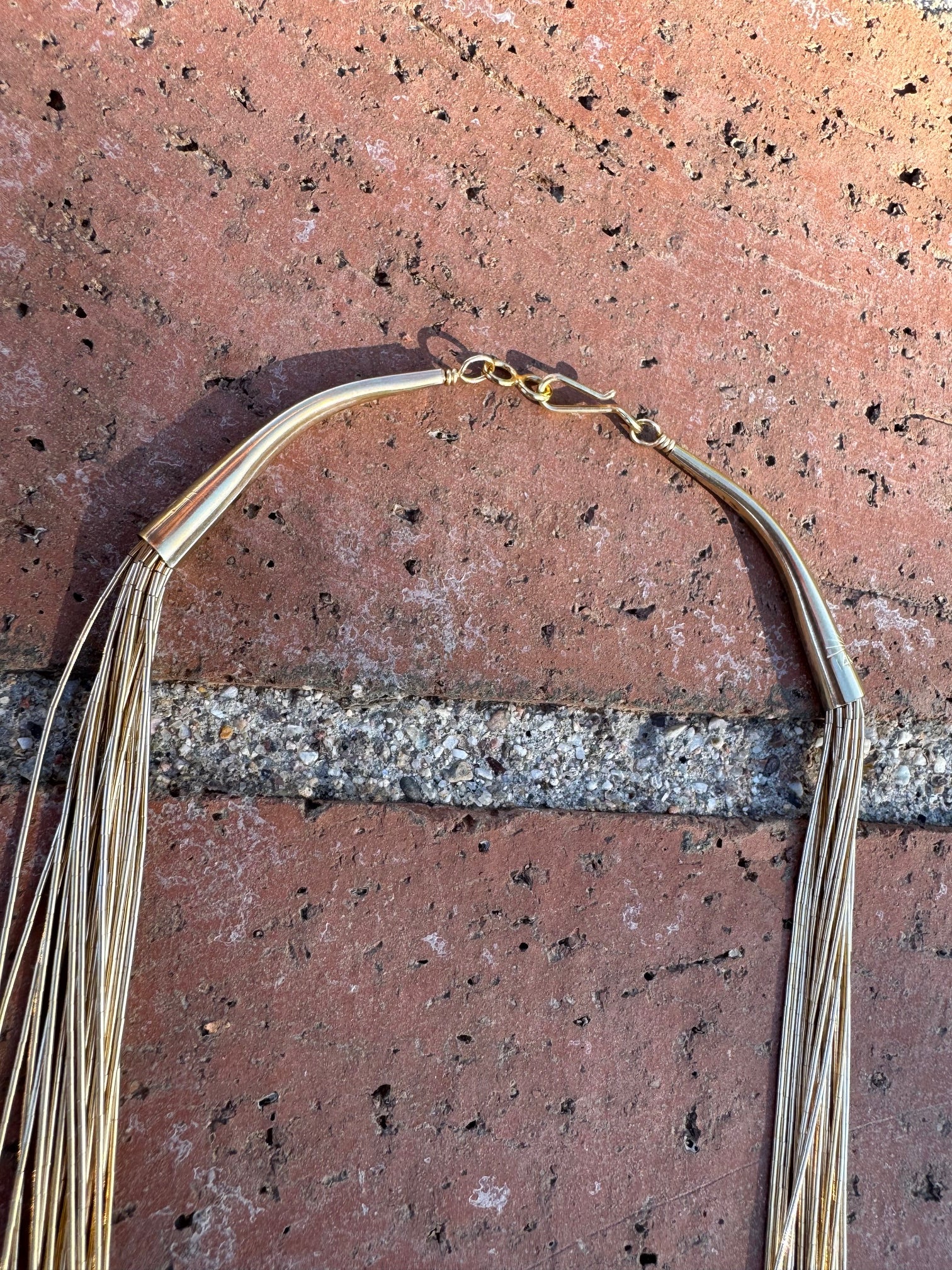 Handmade Liquid Gold 20 Strand Necklace 24"