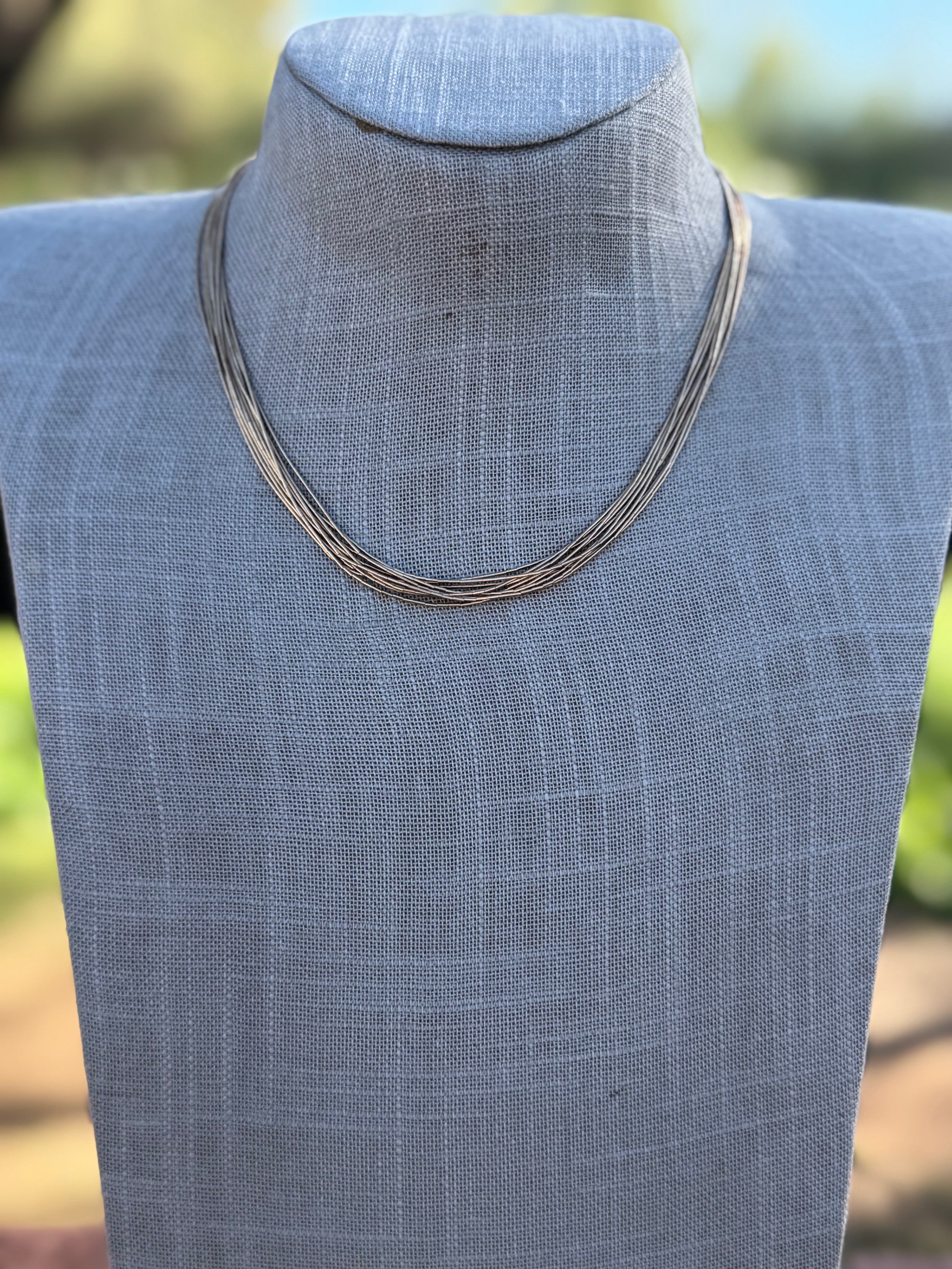 Handmade Liquid Gold 10 Strand Necklace 16"