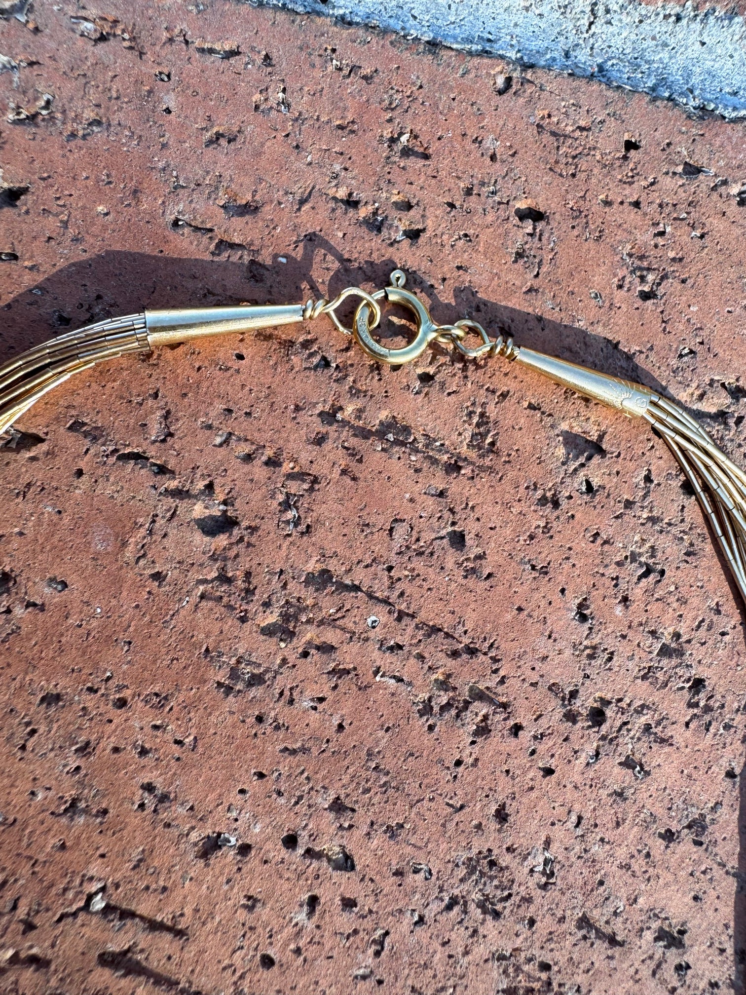 Handmade Liquid Gold 10 Strand Necklace 16"