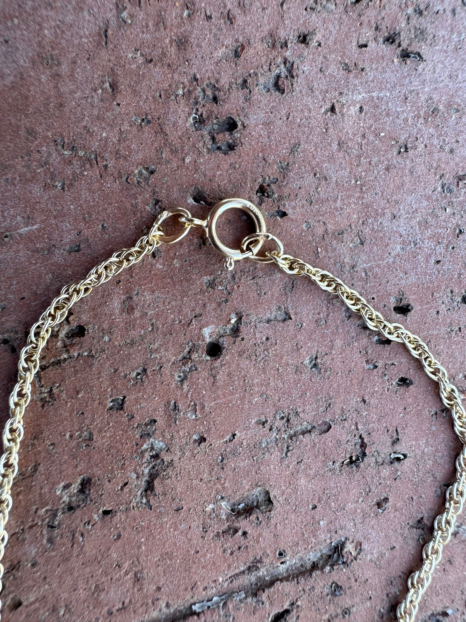 Handmade Gold Filled Over Sterling Silver & Turquoise Inlay Pendant Necklace 16"