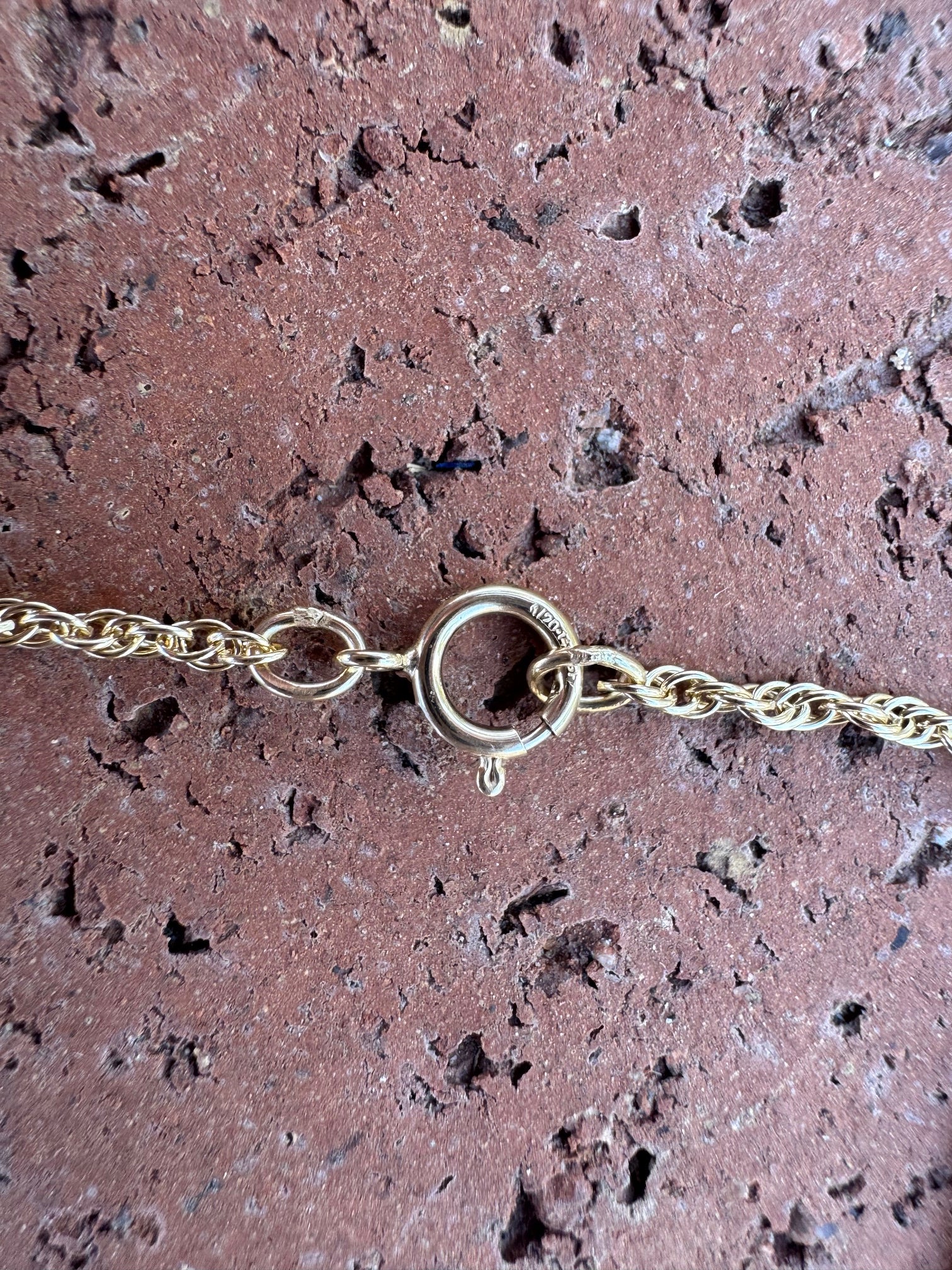 Handmade Gold Filled Over Sterling Silver & Turquoise Inlay Pendant Necklace 16"