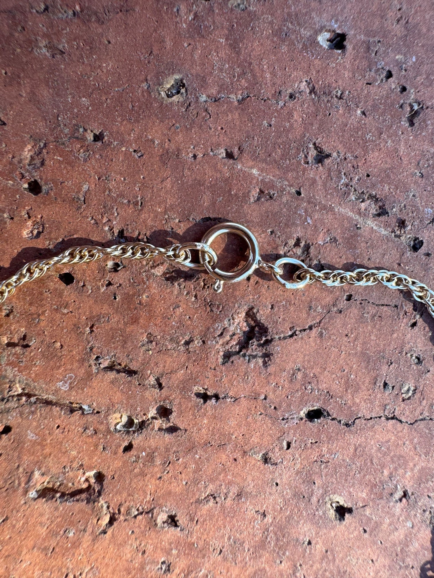 Handmade Gold Filled Over Sterling Silver & Turquoise Inlay Pendant Necklace 16"