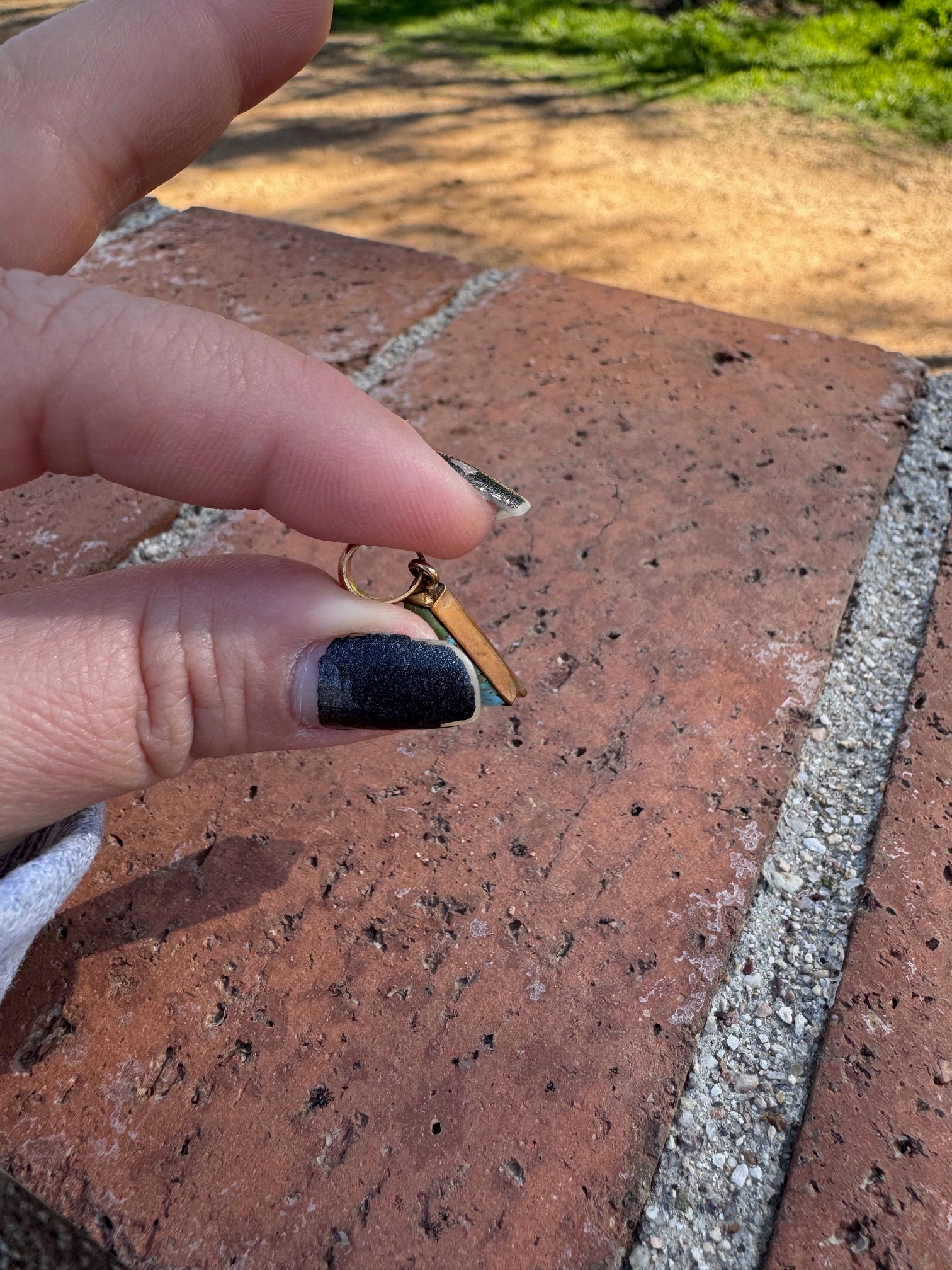 Handmade Gold Filled Over Sterling Silver & Sonoran Mountain Turquoise Inlay Pendant