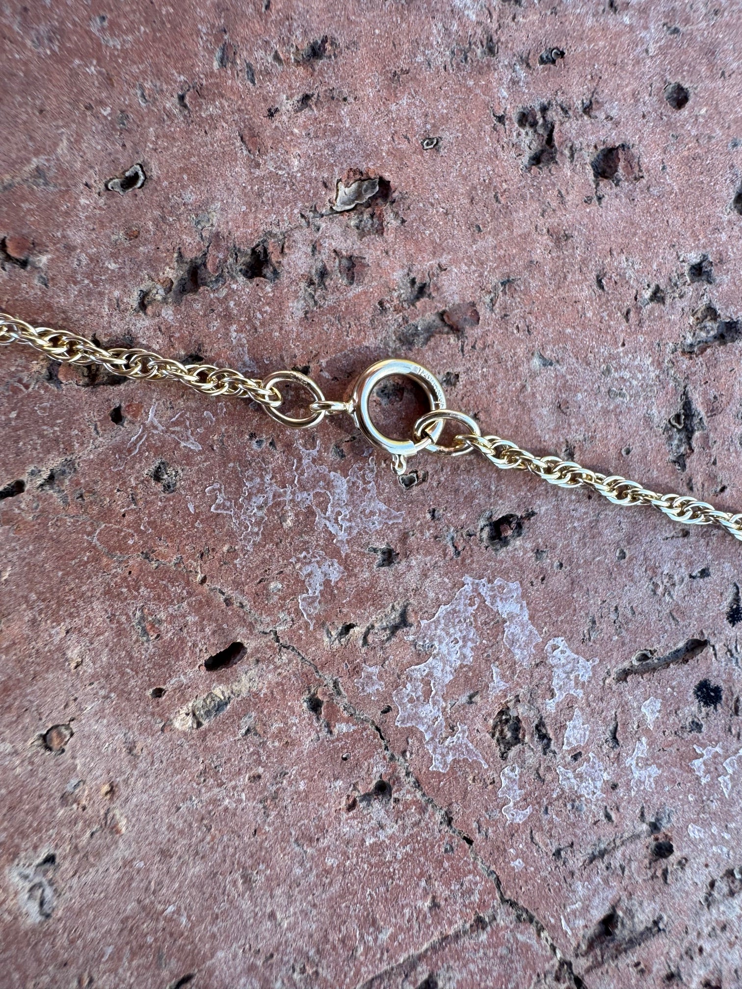 Handmade Gold Filled Over Sterling Silver & Opal Inlay Pendant Necklace 18"