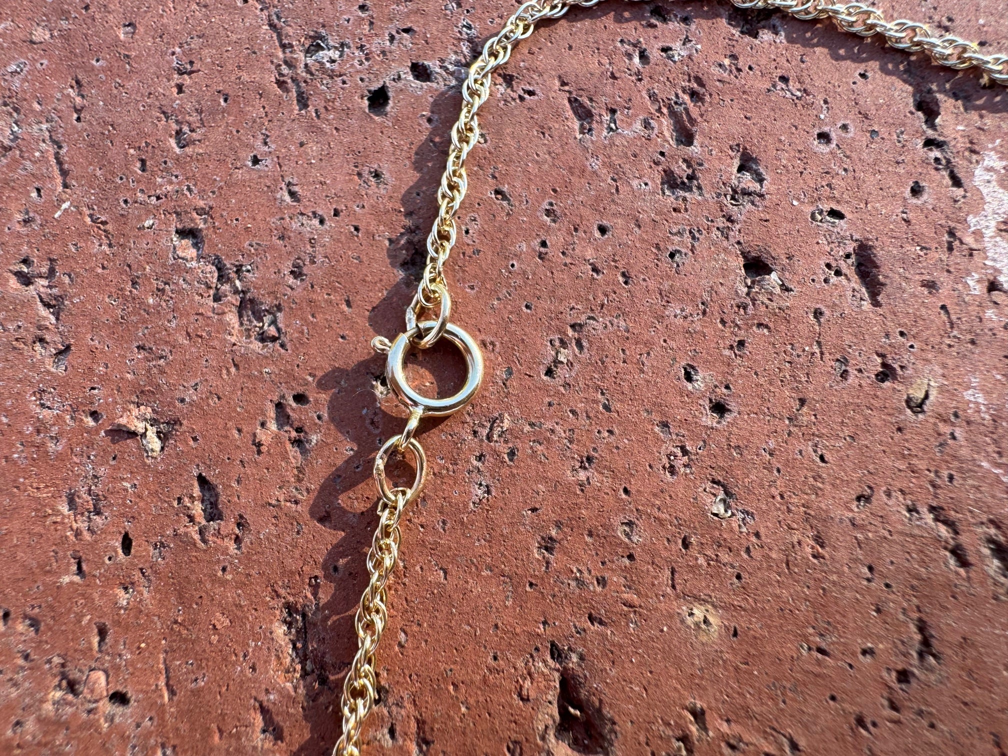 Handmade Gold Filled Over Sterling Silver & Multi Stone Inlay Pendant Necklace