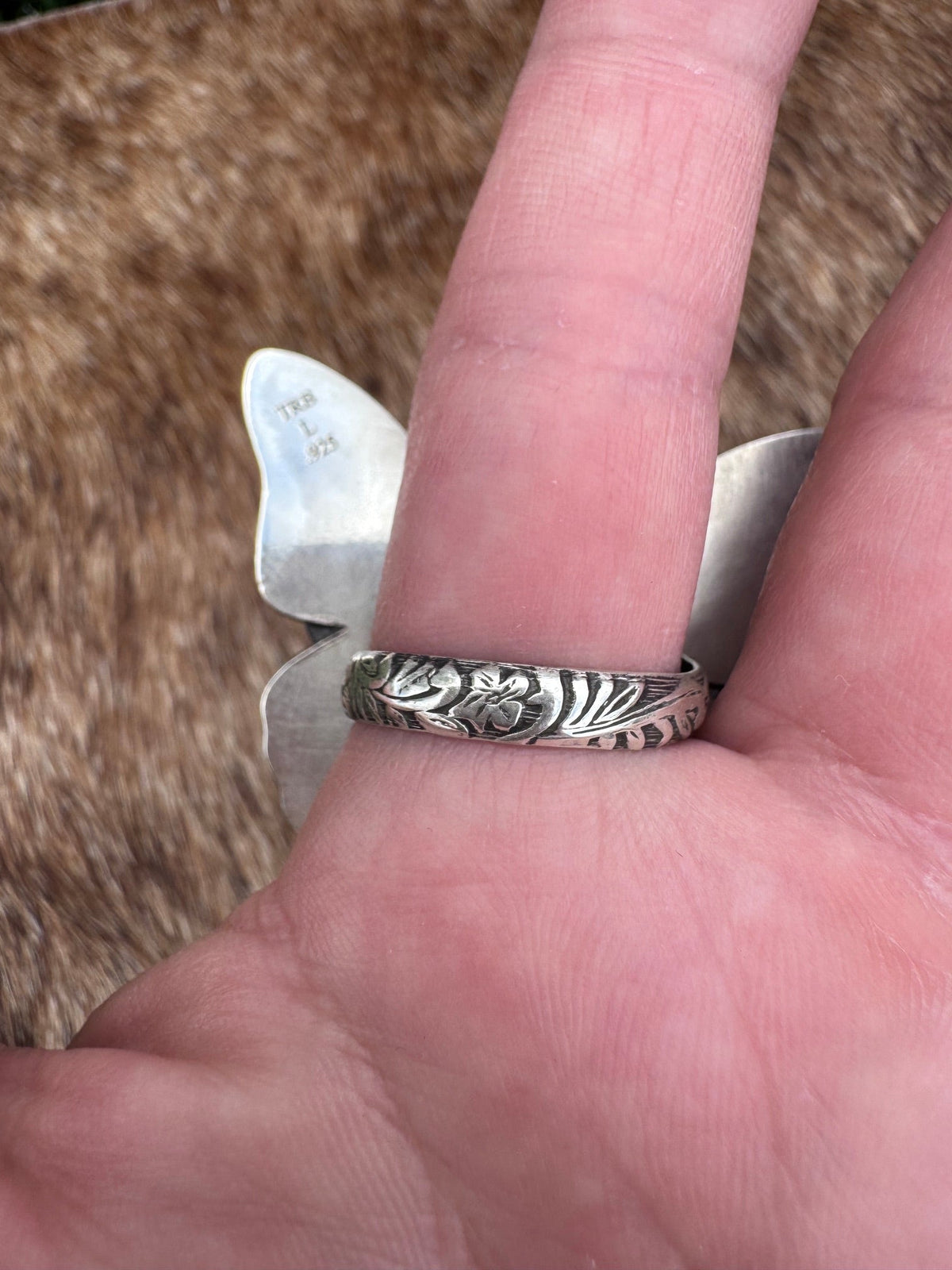 Handmade Multi Stone Adjustable Butterfly Ring by Roaming Buffalo