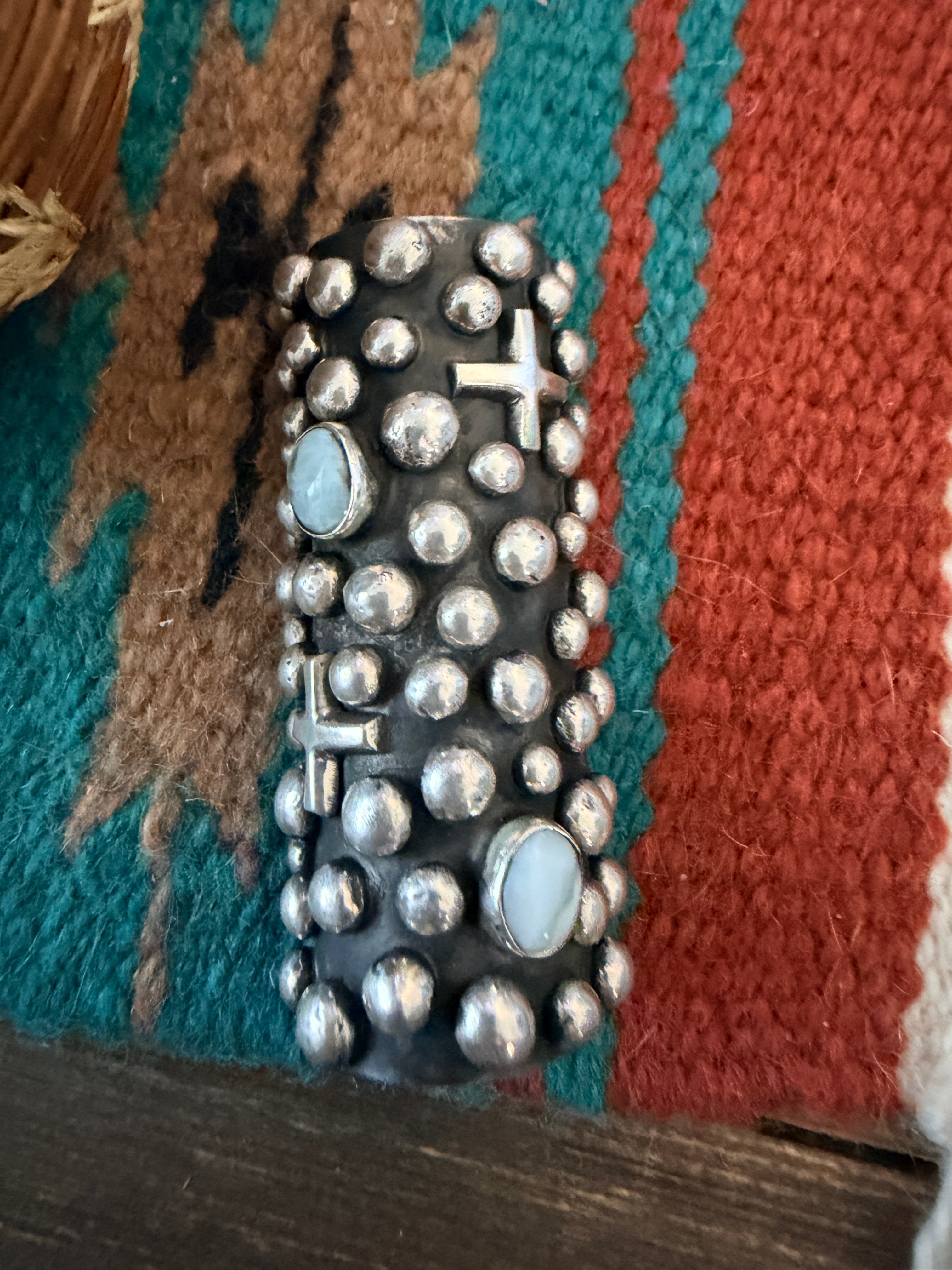 Handcrafted Golden Hills Turquoise  & Sterling Silver Hair Pin Barrette by Chimney Butte