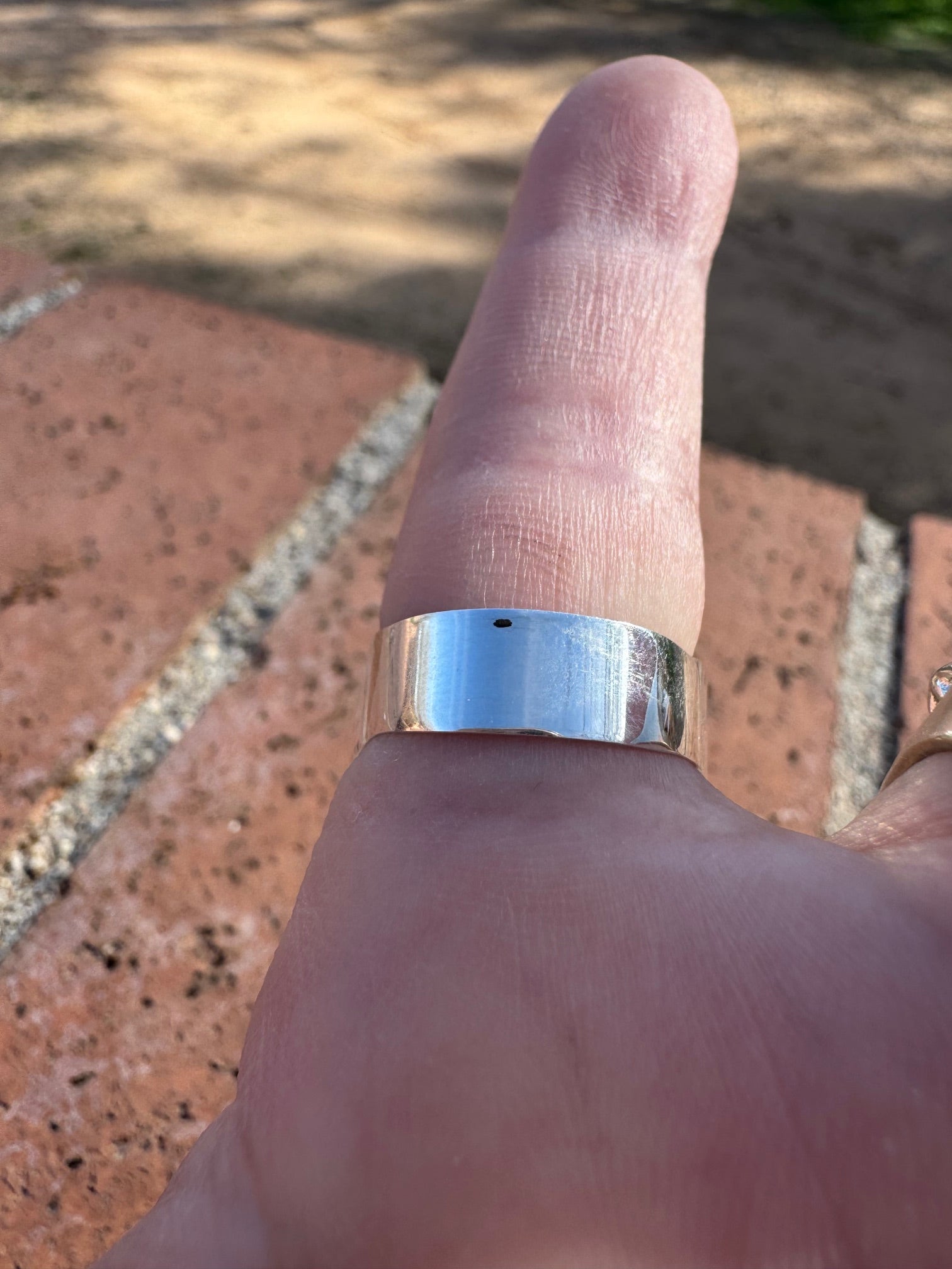 Handcrafted Sterling Silver & Royal Blue Opal Inlay Band Ring Size 7