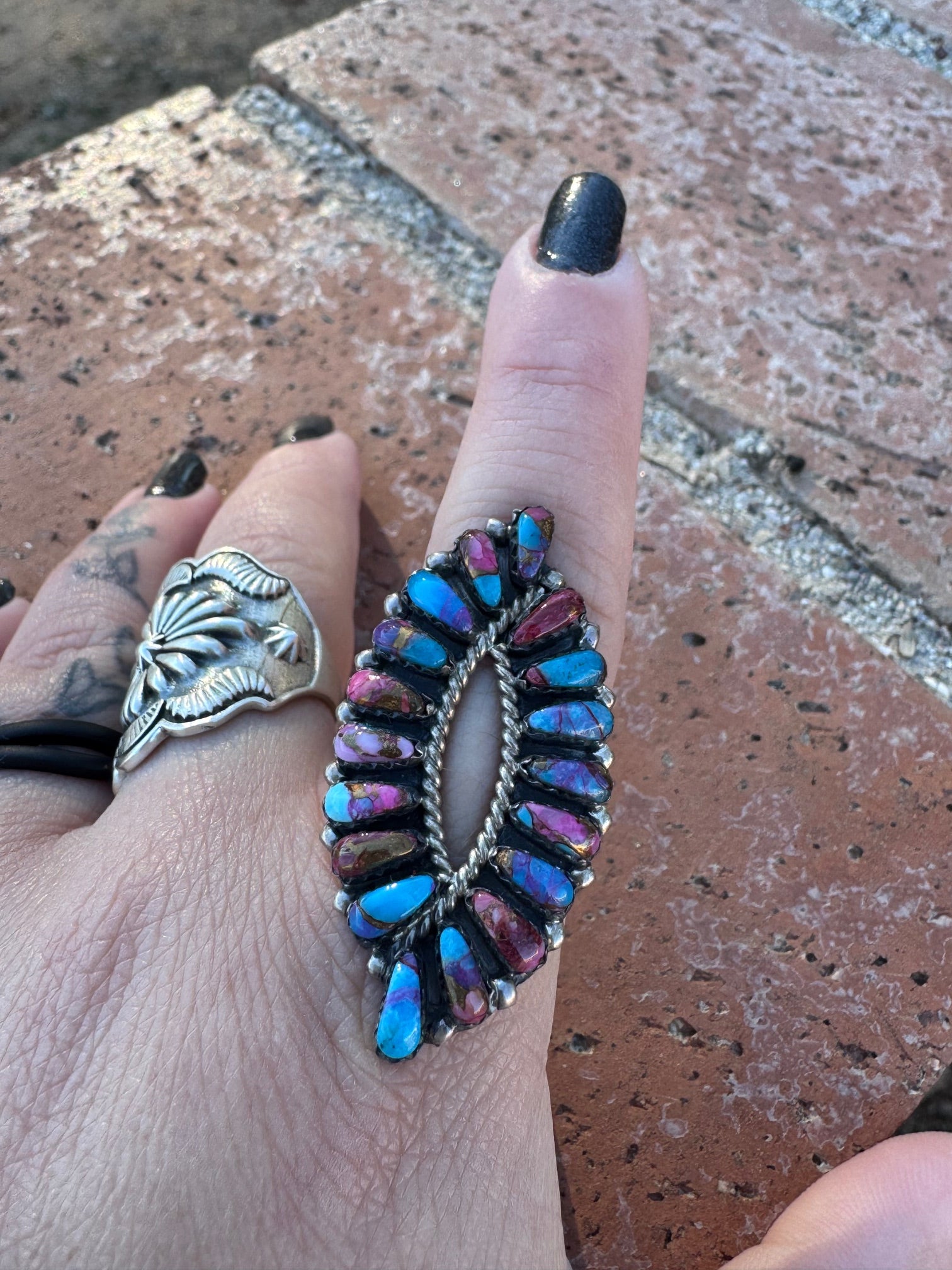 Handcrafted Pink Dream & Sterling Silver Fish Tail Design Ring