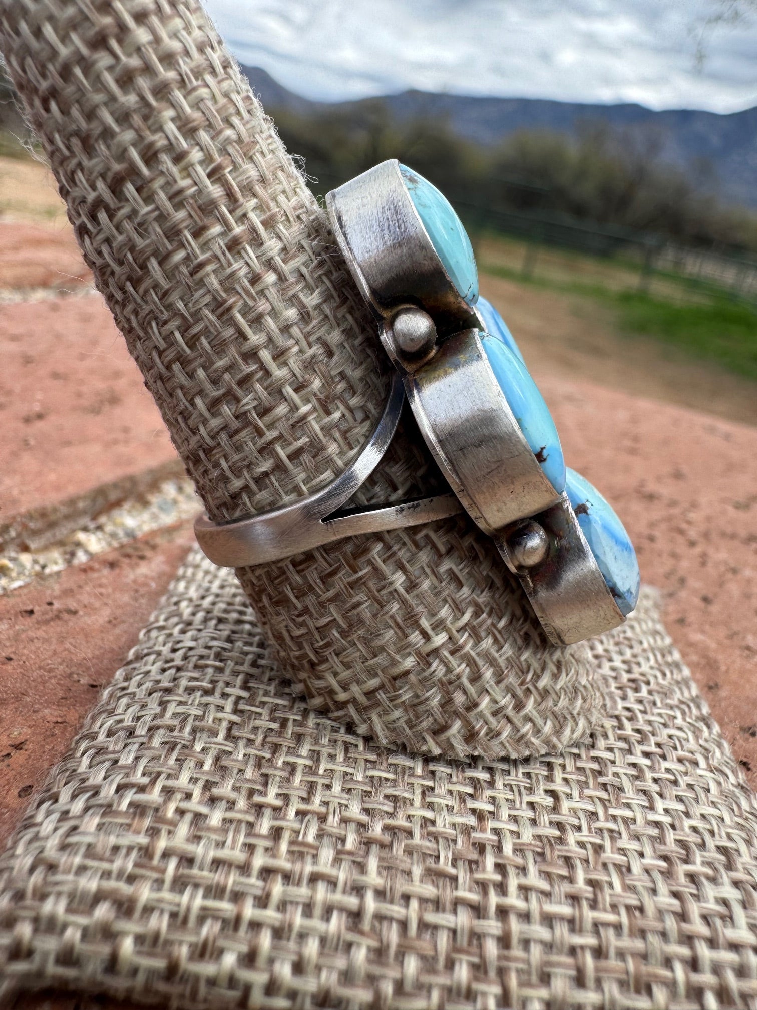 Handcrafted Golden Hills Turquoise & Sterling Silver Ring