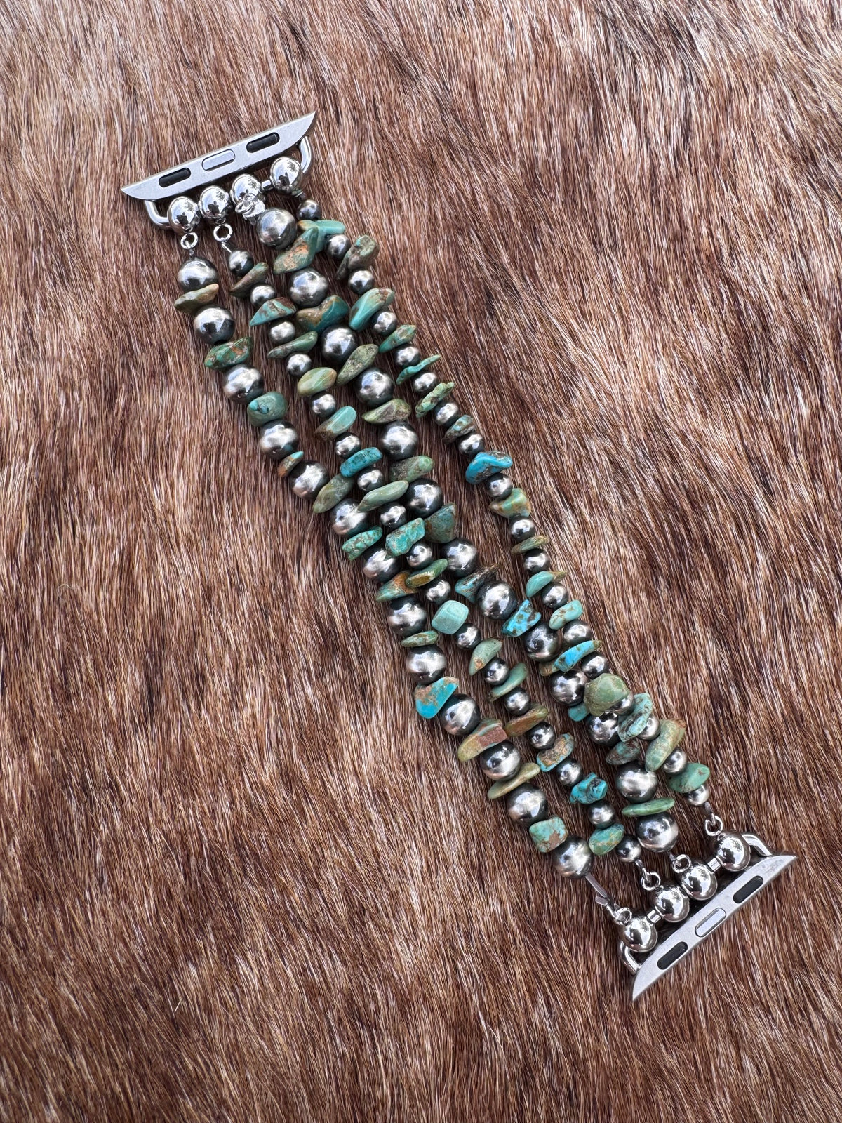 Handmade Royston & Sterling Silver Pearl Stretch 4-6mm Beaded Watch Band 5.5-6"