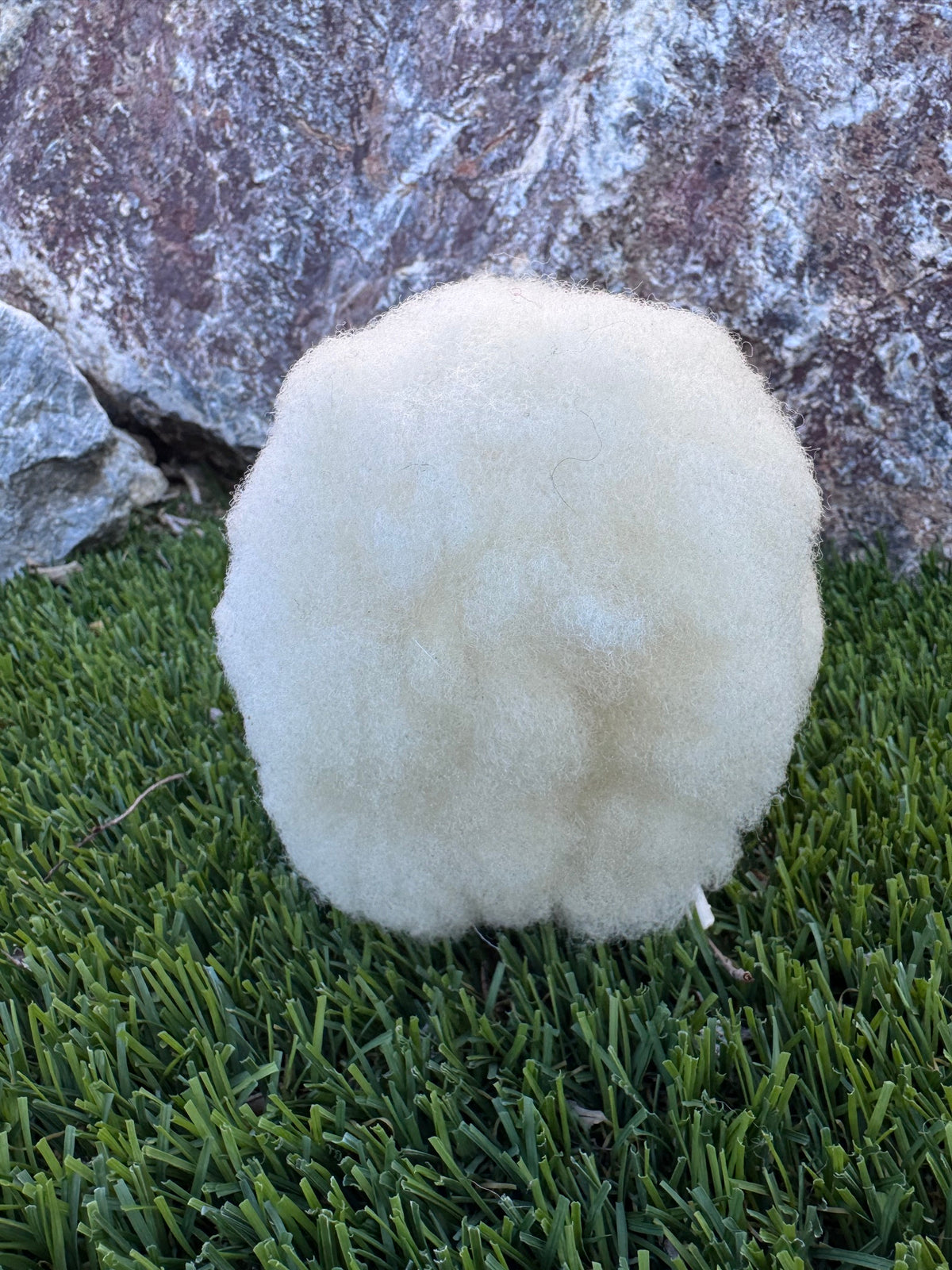Handcrafted Sheep Figurine With Authentic Sheep Wool by Lorinda Chicharello