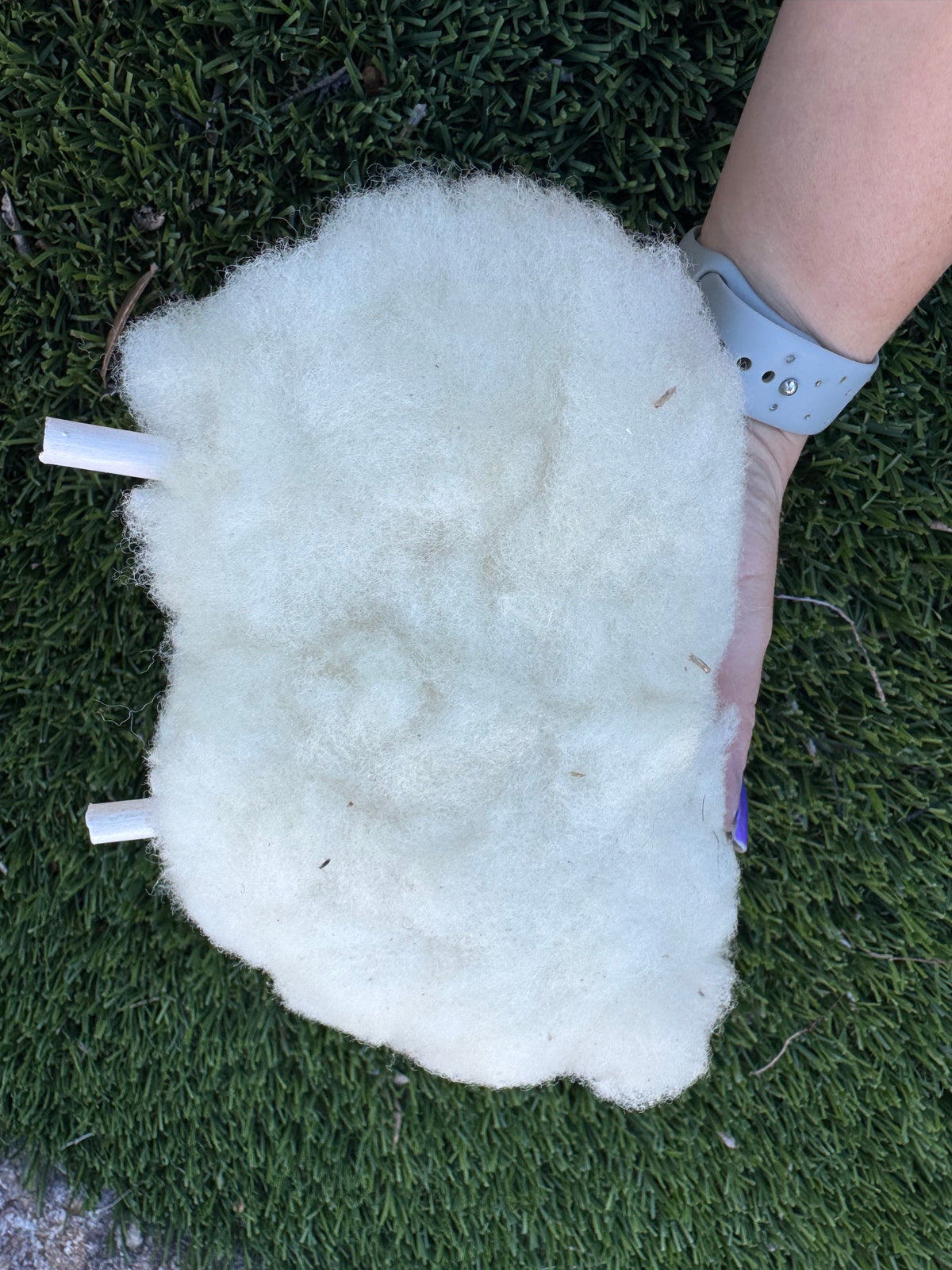 Handcrafted Sheep Figurine With Authentic Sheep Wool by Lorinda Chicharello