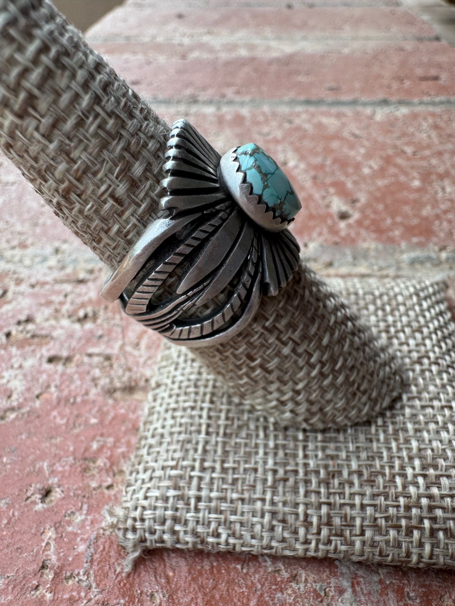 Handcrafted Dry Creek Turquoise & Sterling Silver Ring size 7.5