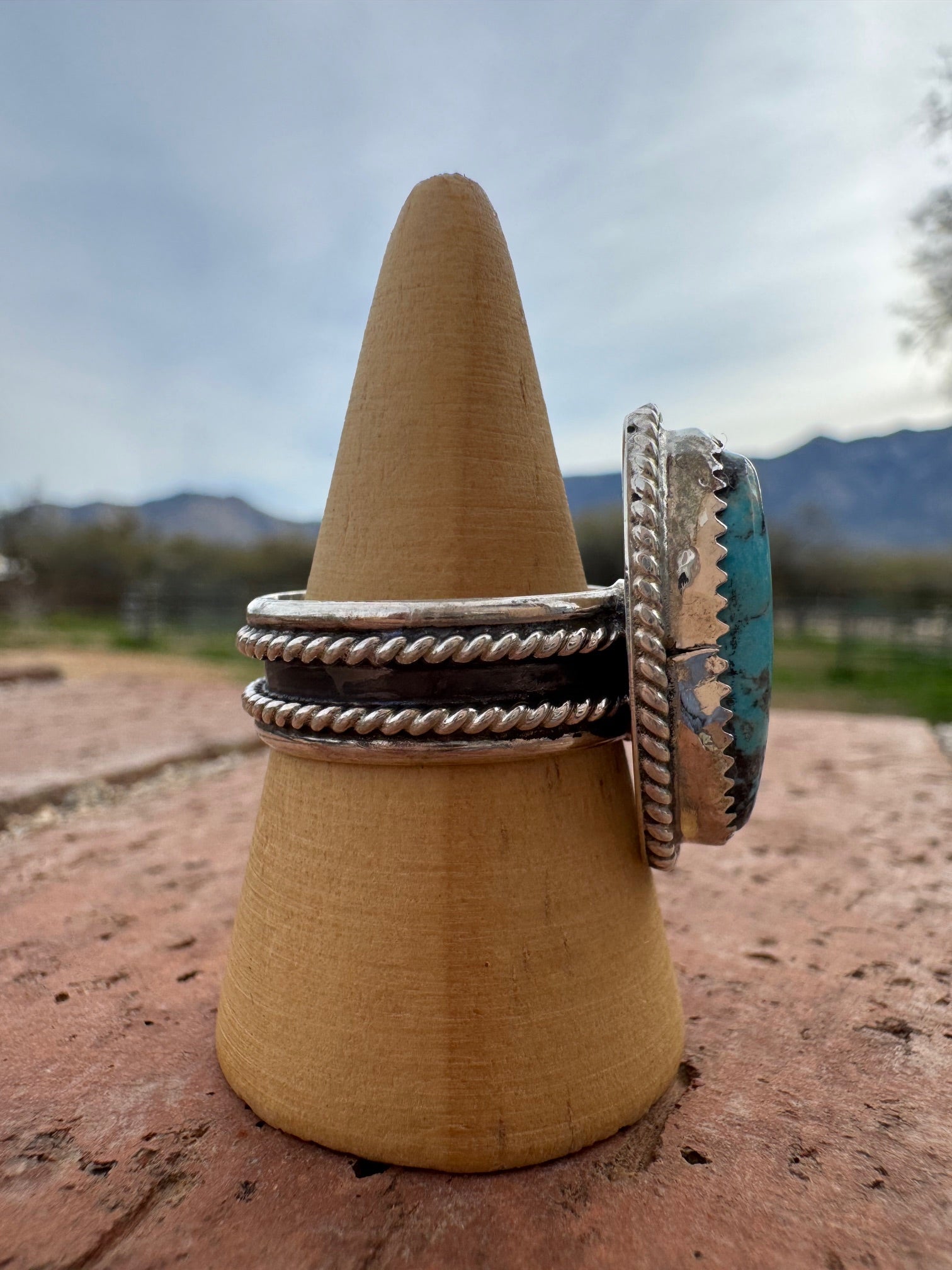 Handcrafted Oval Kingman Turquoise & Sterling Silver Ring