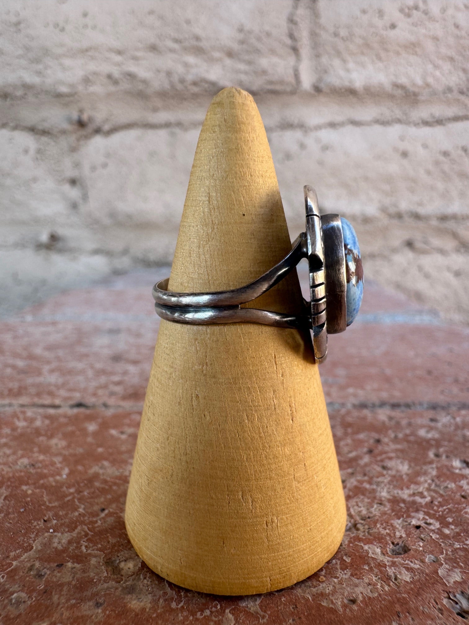 Handcrafted Oval Golden Hills Turquoise & Sterling Silver Ring