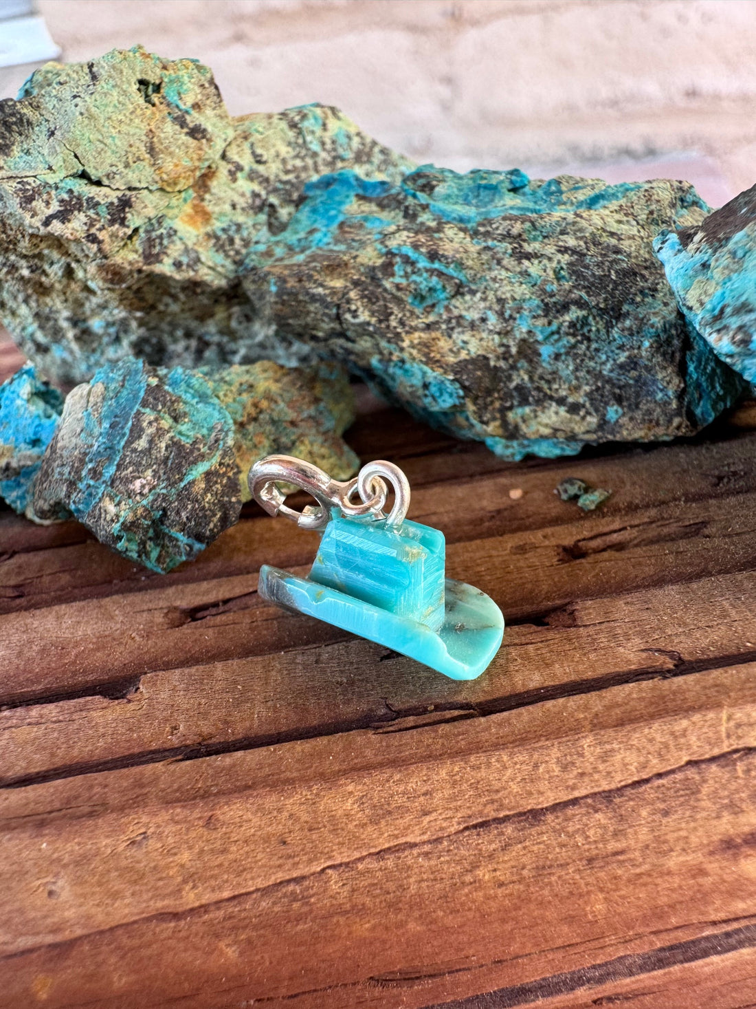 Handcrafted Turquoise Cowboy Hat Charm