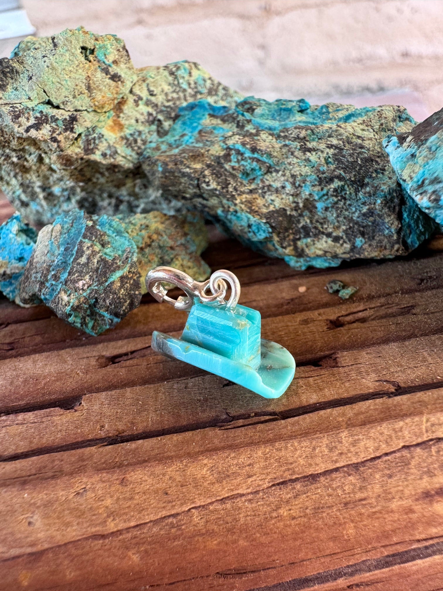 Handcrafted Turquoise Cowboy Hat Charm