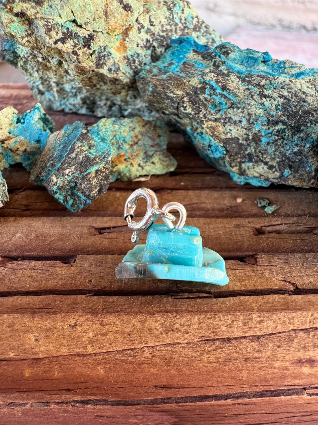Handcrafted Turquoise Cowboy Hat Charm