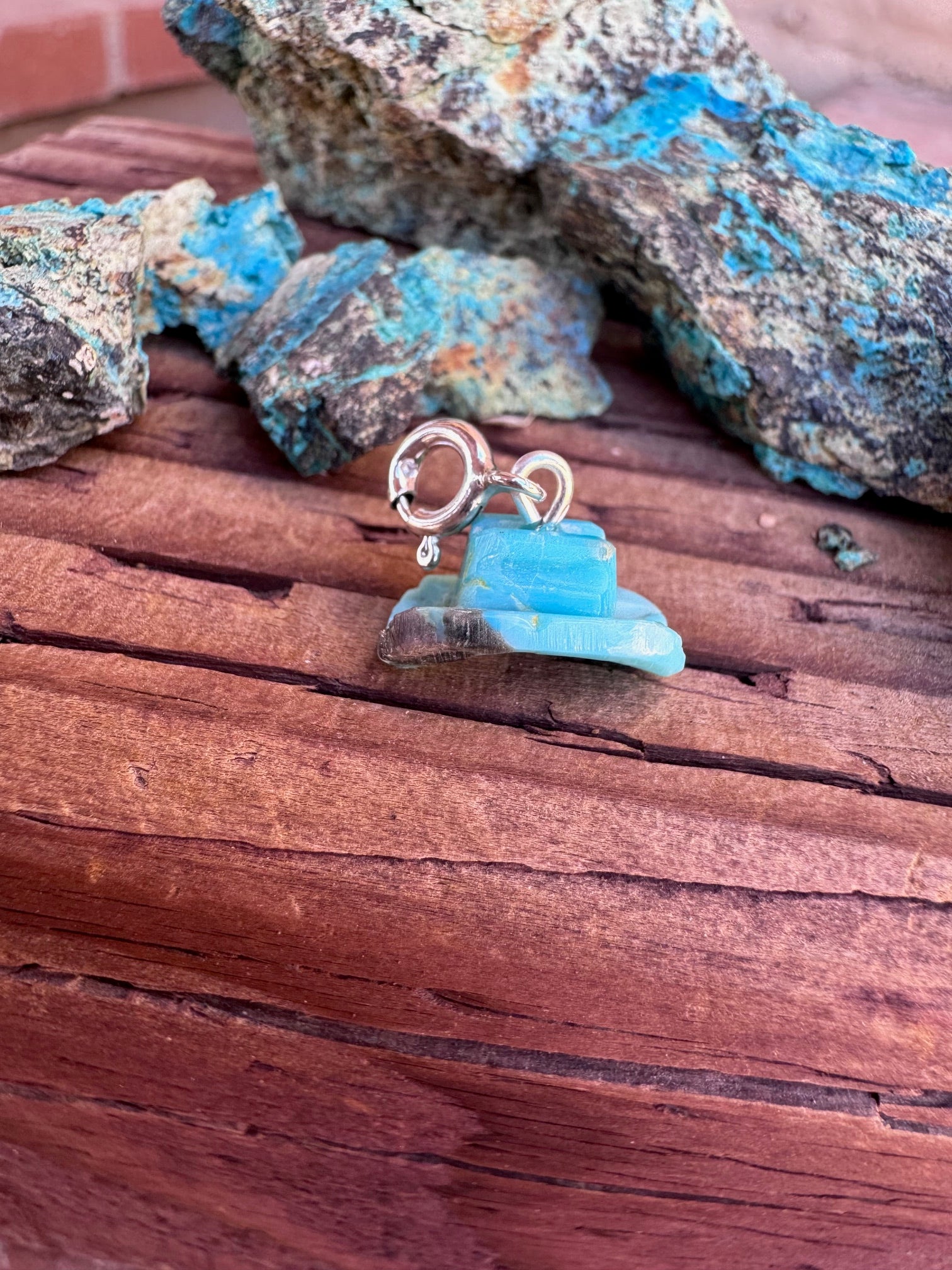 Handcrafted Turquoise Cowboy Hat Charm