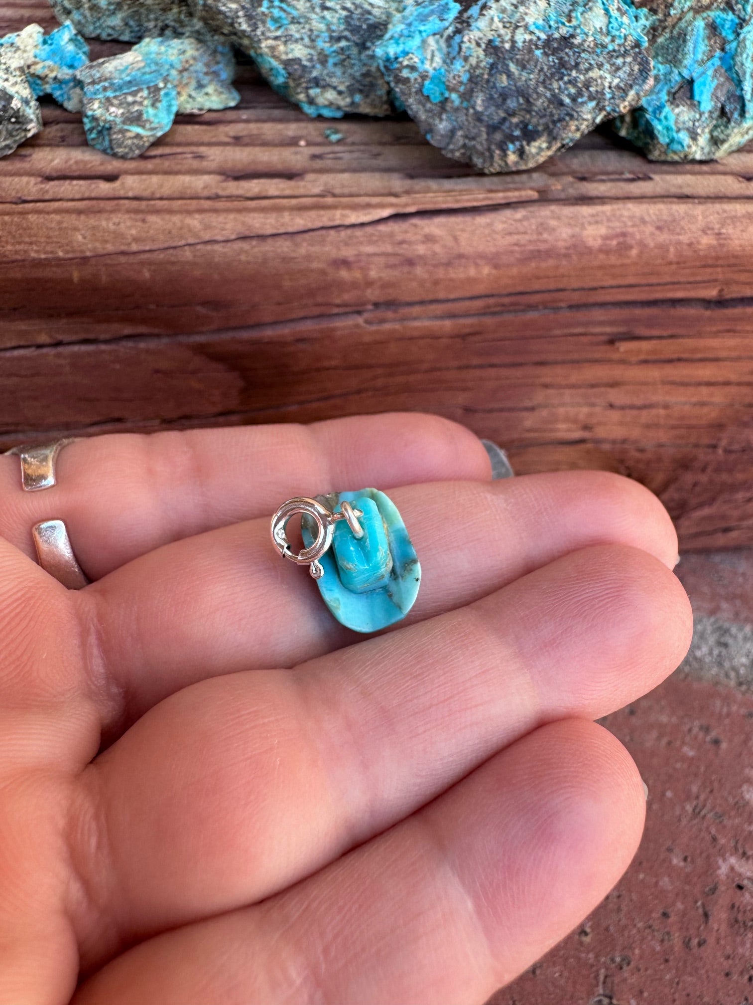 Handcrafted Turquoise Cowboy Hat Charm